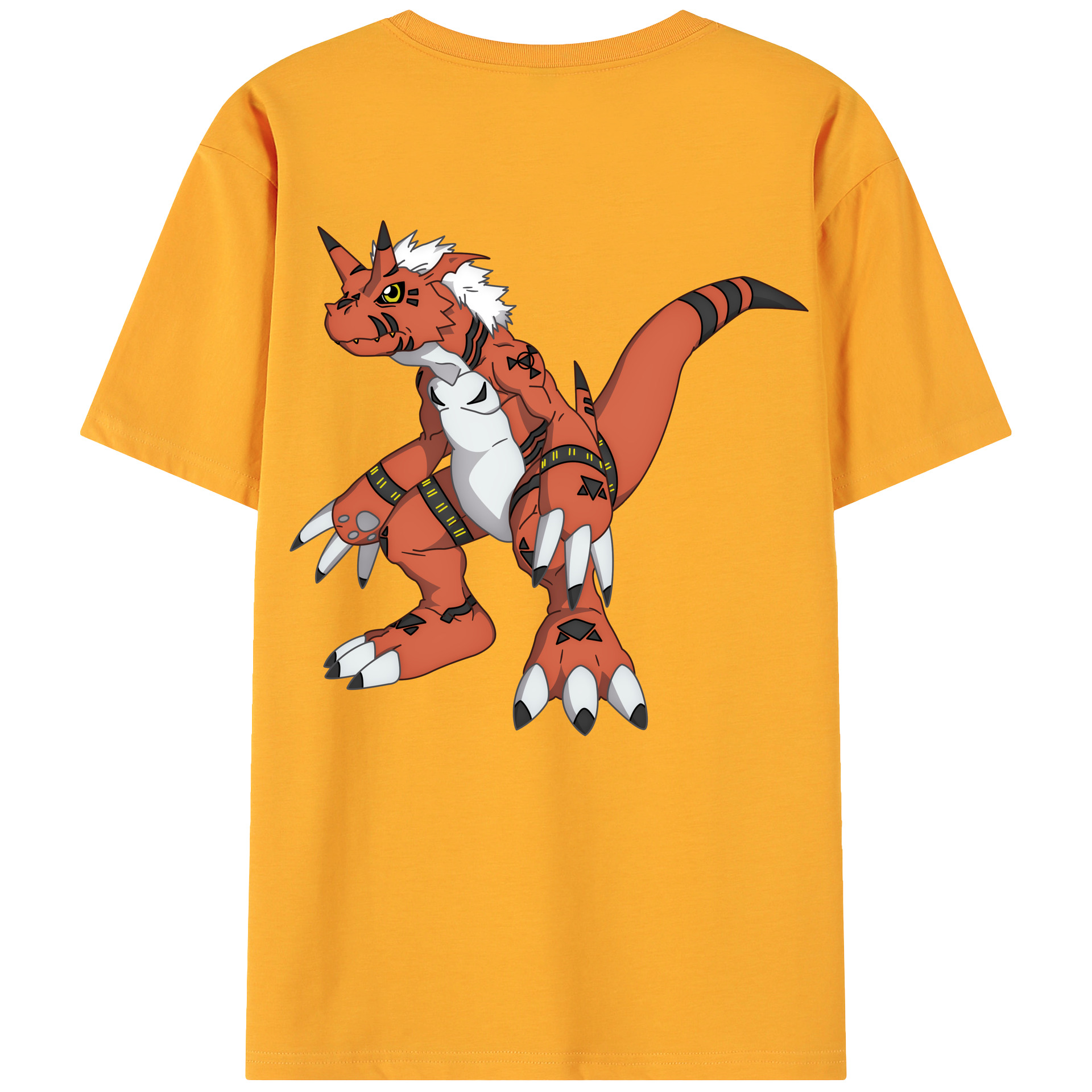 （画像用） Digimon デジタルモンスター/デジモン 綿100％ メンズ半袖Tシャツ（バックプリント） 通気性