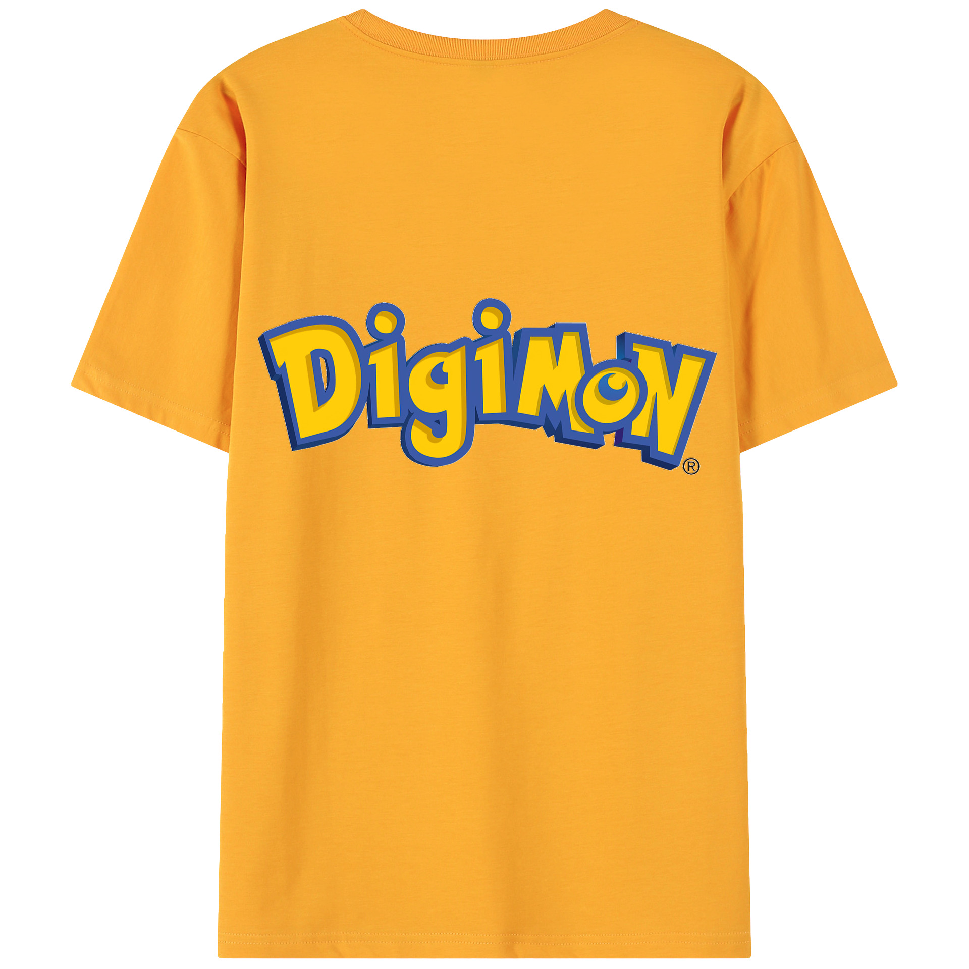 （画像用） Digimon デジタルモンスター/デジモン 綿100％ メンズ半袖Tシャツ（バックプリント） 通気性