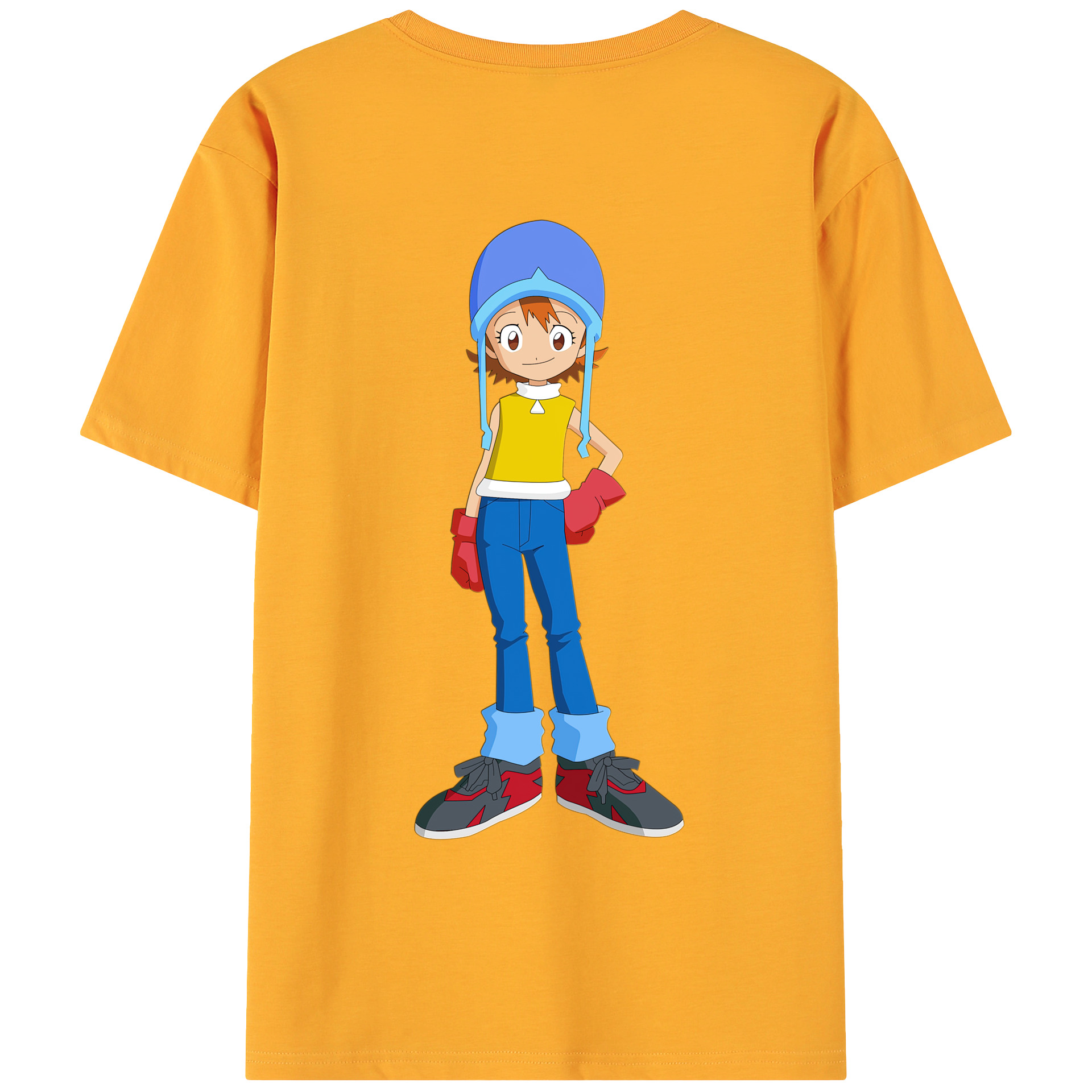 （画像用） Digimon デジタルモンスター/デジモン 綿100％ メンズ半袖Tシャツ（バックプリント） 通気性