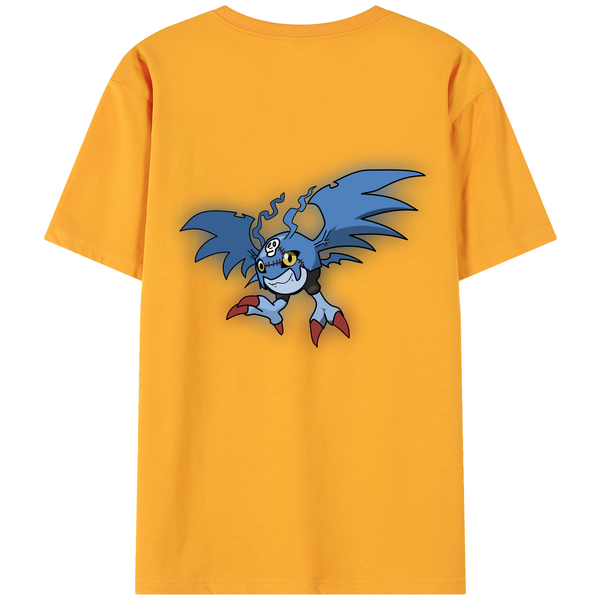 （画像用） Digimon デジタルモンスター/デジモン 綿100％ メンズ半袖Tシャツ（バックプリント） 通気性