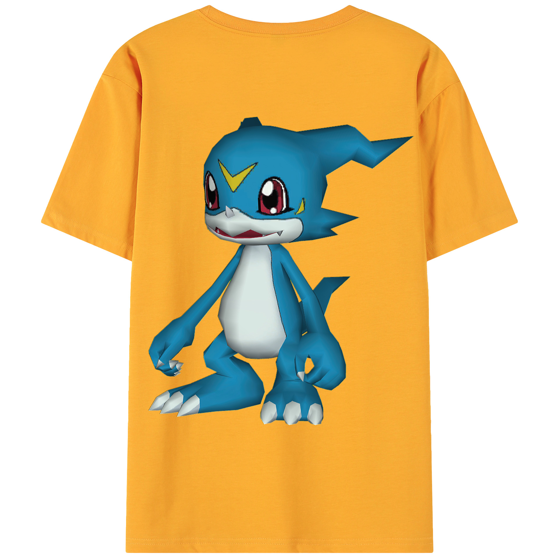 （画像用） Digimon デジタルモンスター/デジモン 綿100％ メンズ半袖Tシャツ（バックプリント） 通気性