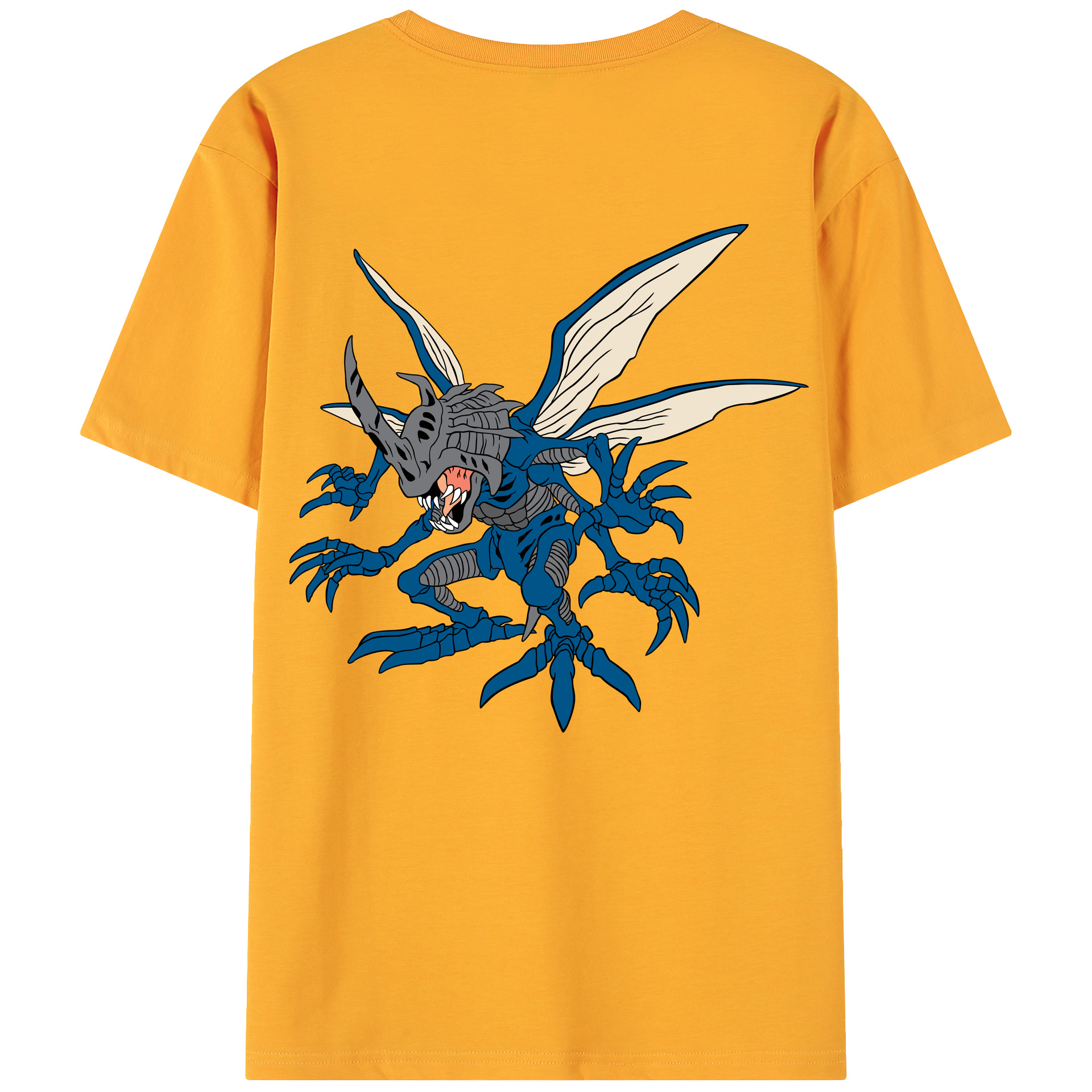 （画像用） Digimon デジタルモンスター/デジモン 綿100％ メンズ半袖Tシャツ（バックプリント） 通気性