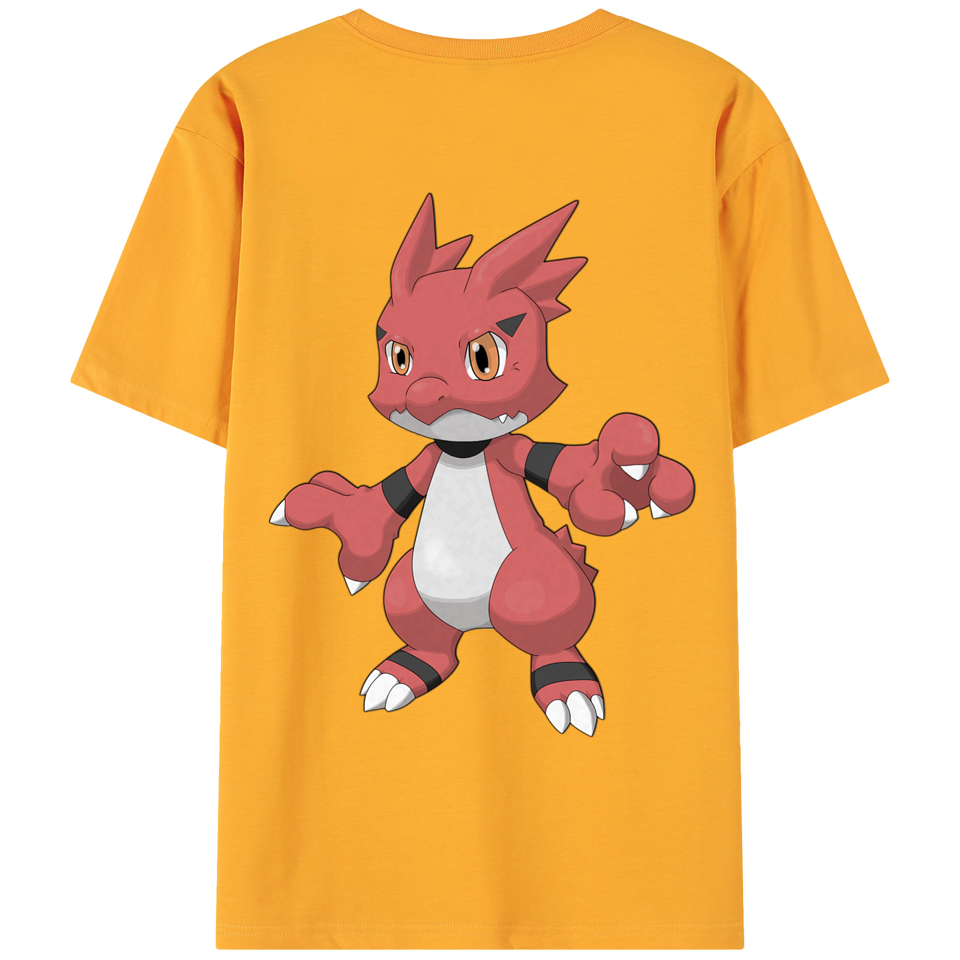 （画像用） Digimon デジタルモンスター/デジモン 綿100％ メンズ半袖Tシャツ（バックプリント） 通気性
