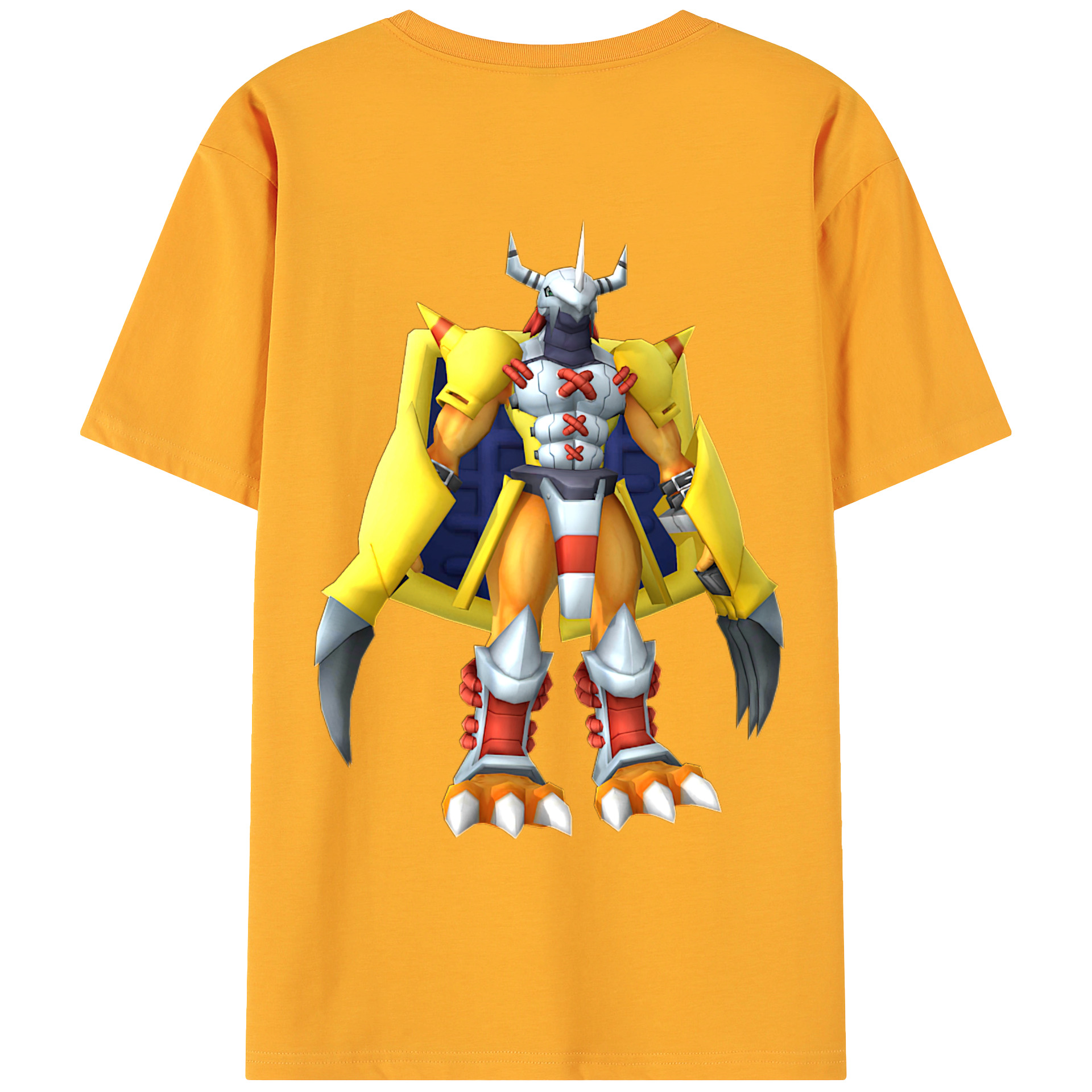（画像用） Digimon デジタルモンスター/デジモン 綿100％ メンズ半袖Tシャツ（バックプリント） 通気性