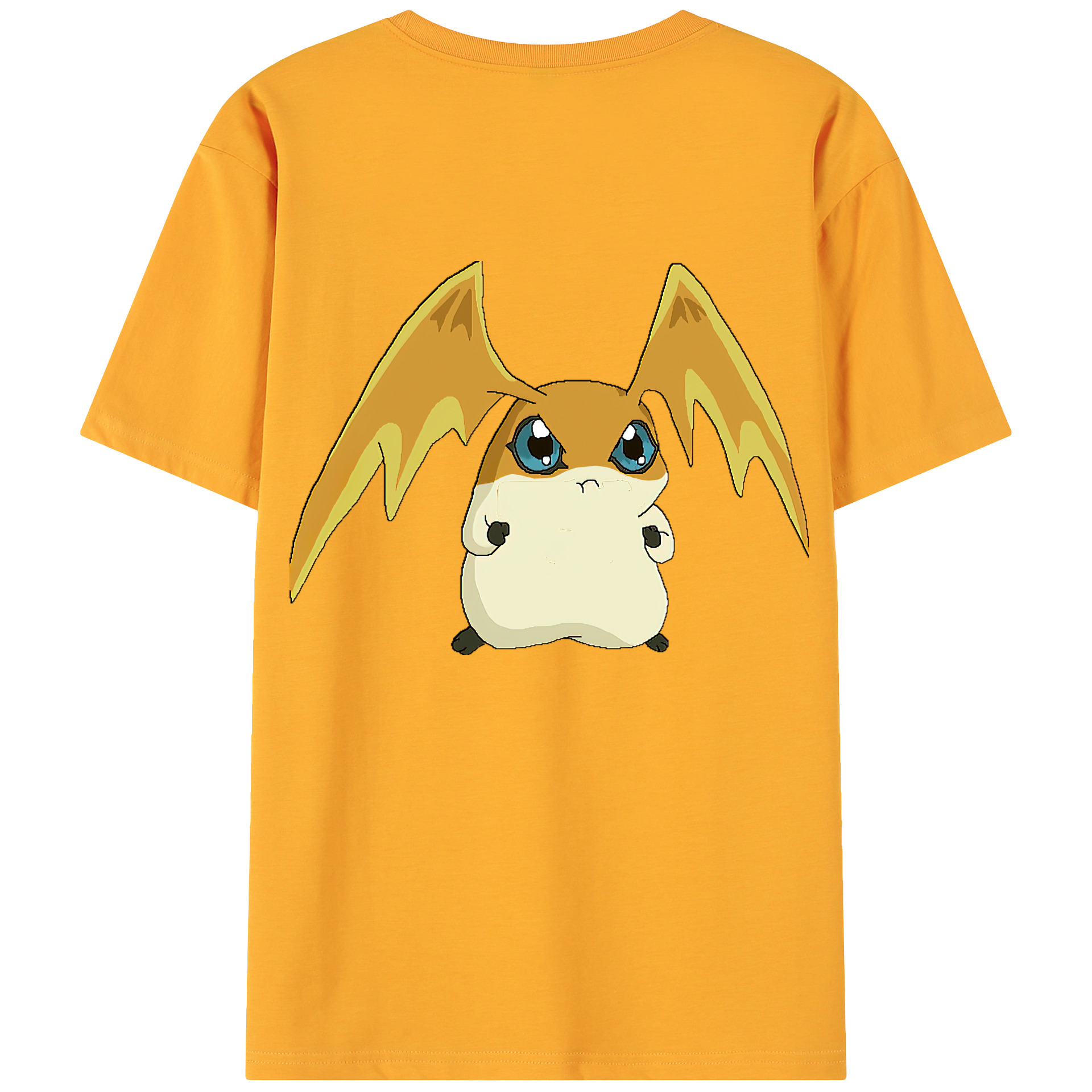 （画像用） Digimon デジタルモンスター/デジモン 綿100％ メンズ半袖Tシャツ（バックプリント） 通気性
