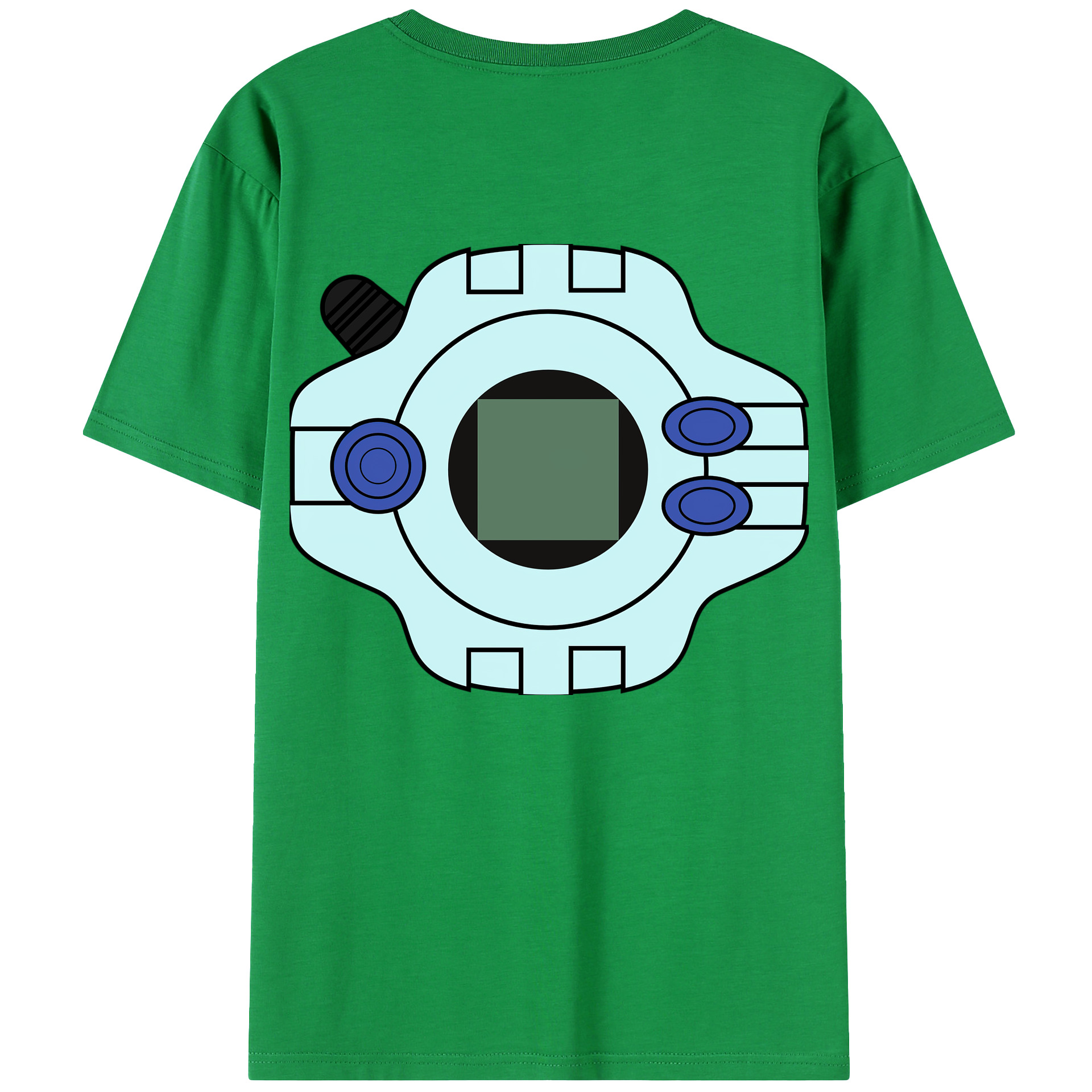 （画像用） Digimon デジタルモンスター/デジモン 綿100％ メンズ半袖Tシャツ（バックプリント） 通気性