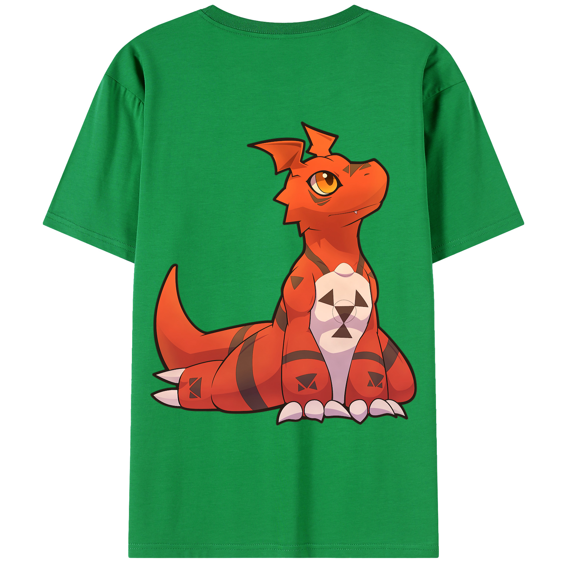 （画像用） Digimon デジタルモンスター/デジモン 綿100％ メンズ半袖Tシャツ（バックプリント） 通気性
