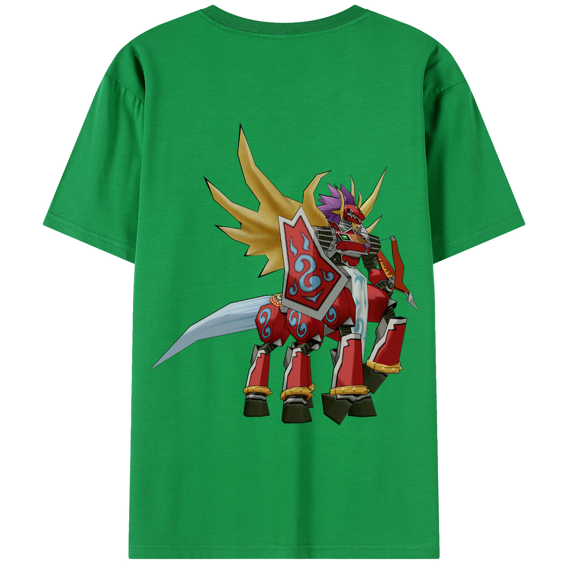 （画像用） Digimon デジタルモンスター/デジモン 綿100％ メンズ半袖Tシャツ（バックプリント） 通気性