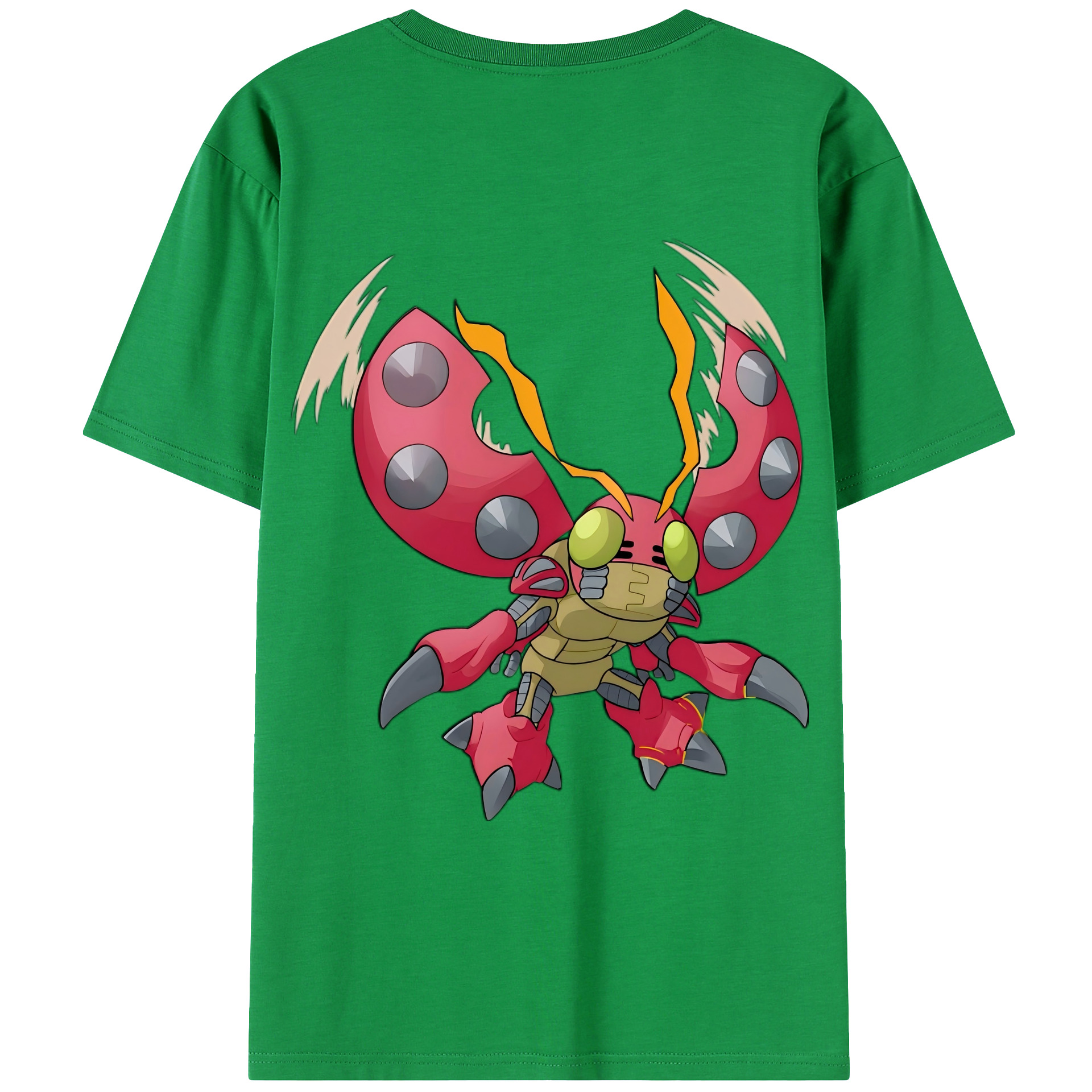 （画像用） Digimon デジタルモンスター/デジモン 綿100％ メンズ半袖Tシャツ（バックプリント） 通気性