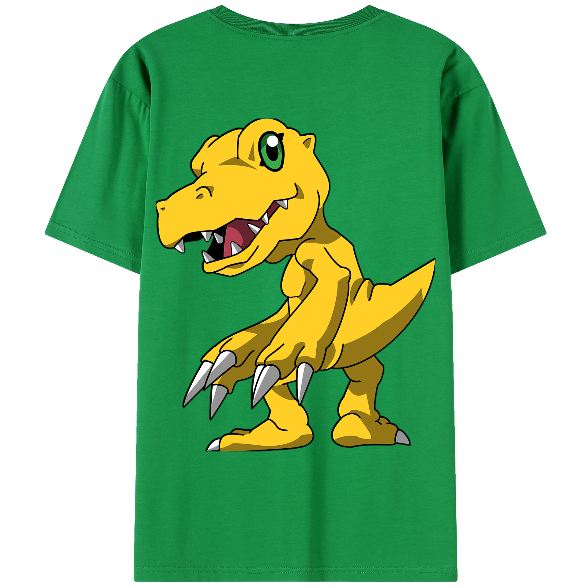（画像用） Digimon デジタルモンスター/デジモン 綿100％ メンズ半袖Tシャツ（バックプリント） 通気性