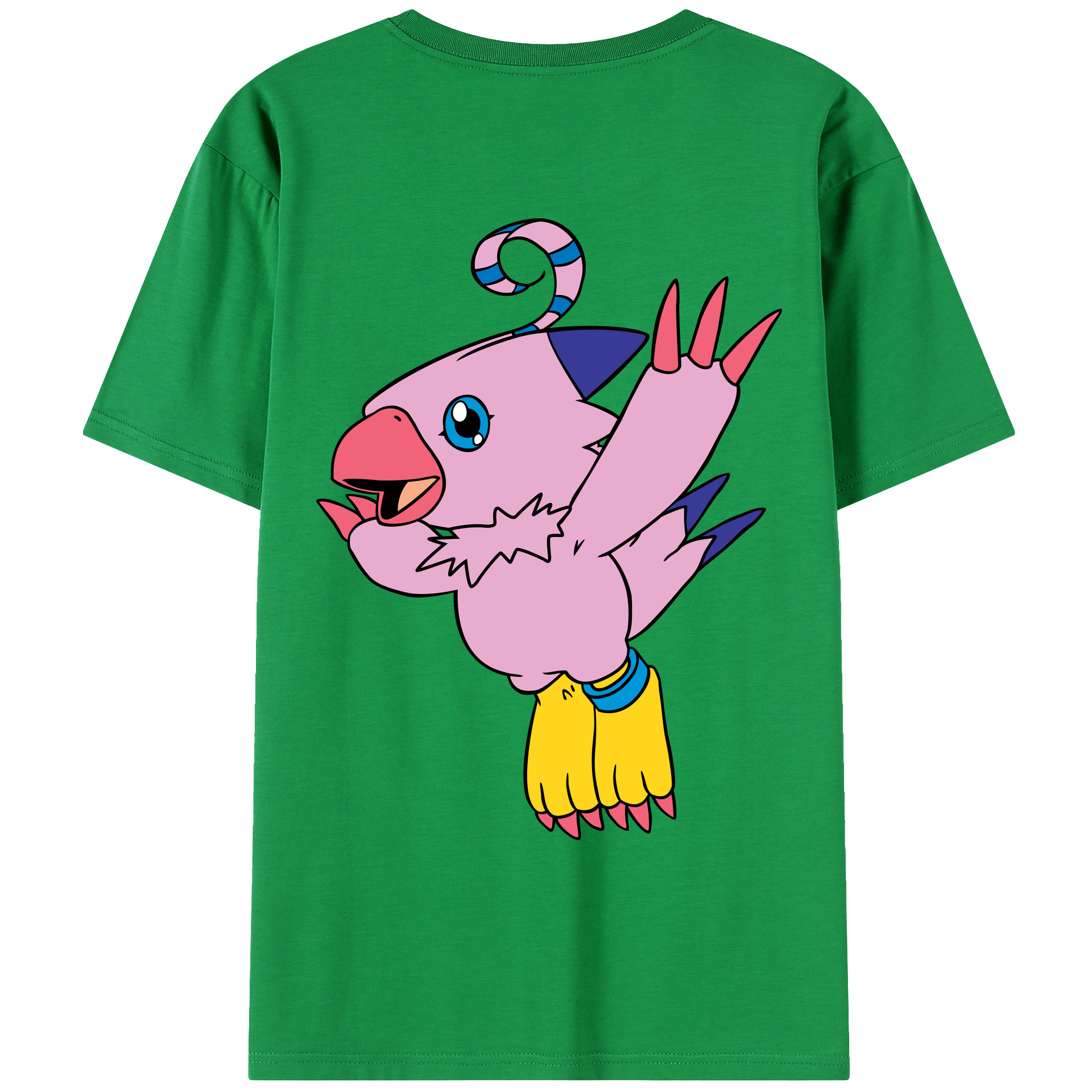 （画像用） Digimon デジタルモンスター/デジモン 綿100％ メンズ半袖Tシャツ（バックプリント） 通気性