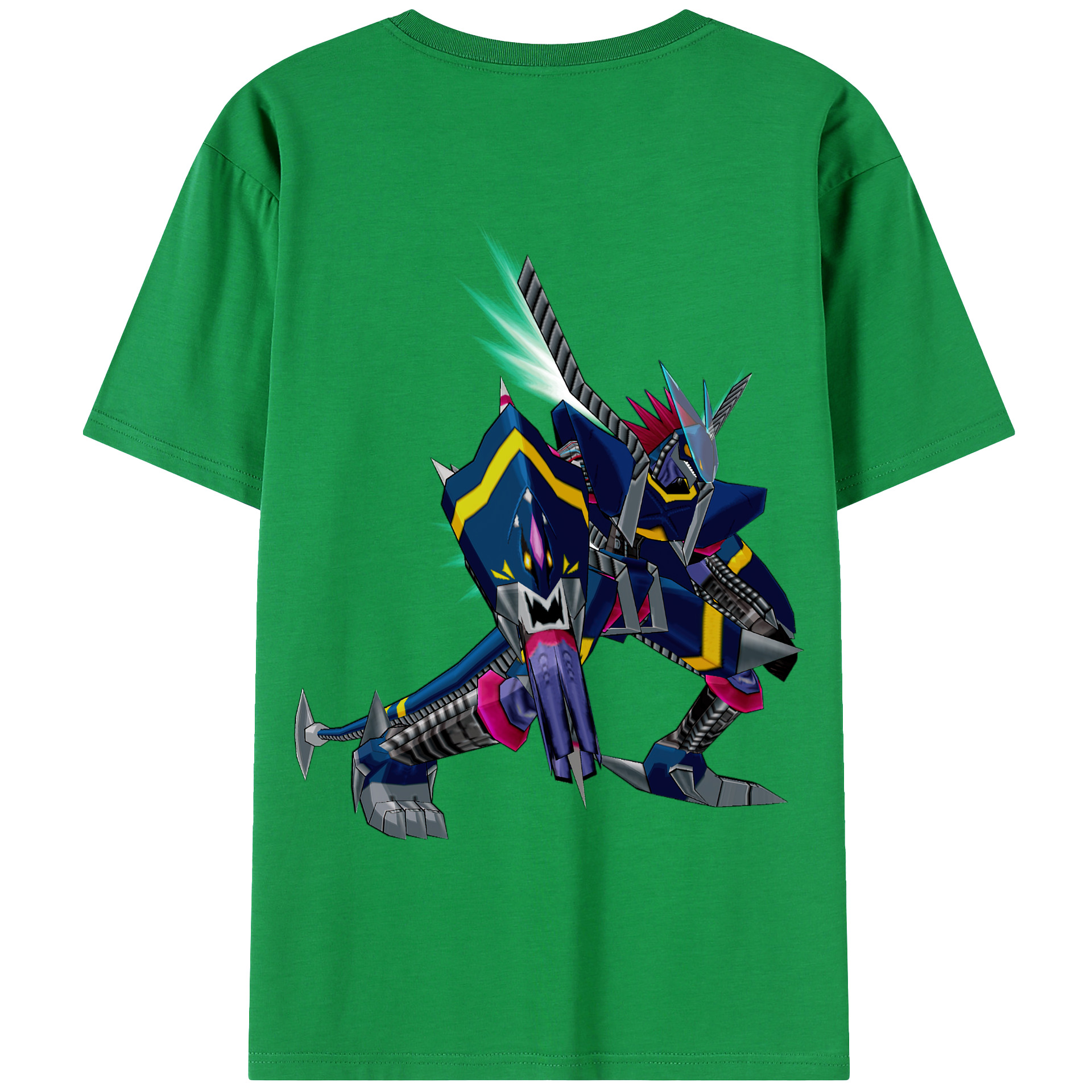 （画像用） Digimon デジタルモンスター/デジモン 綿100％ メンズ半袖Tシャツ（バックプリント） 通気性