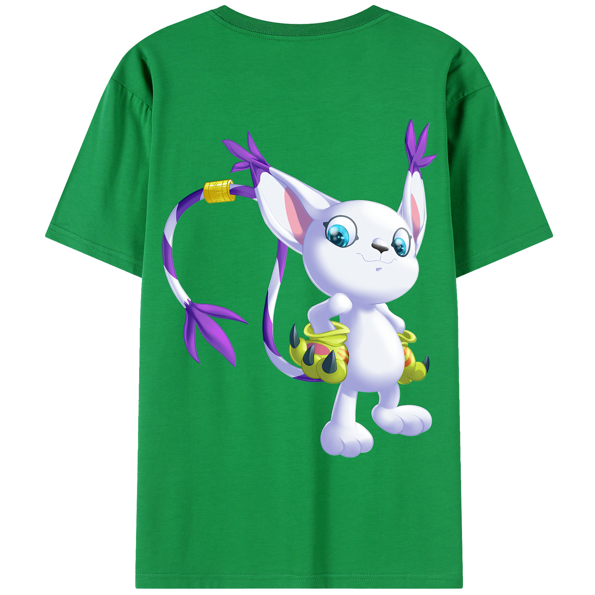 （画像用） Digimon デジタルモンスター/デジモン 綿100％ メンズ半袖Tシャツ（バックプリント） 通気性