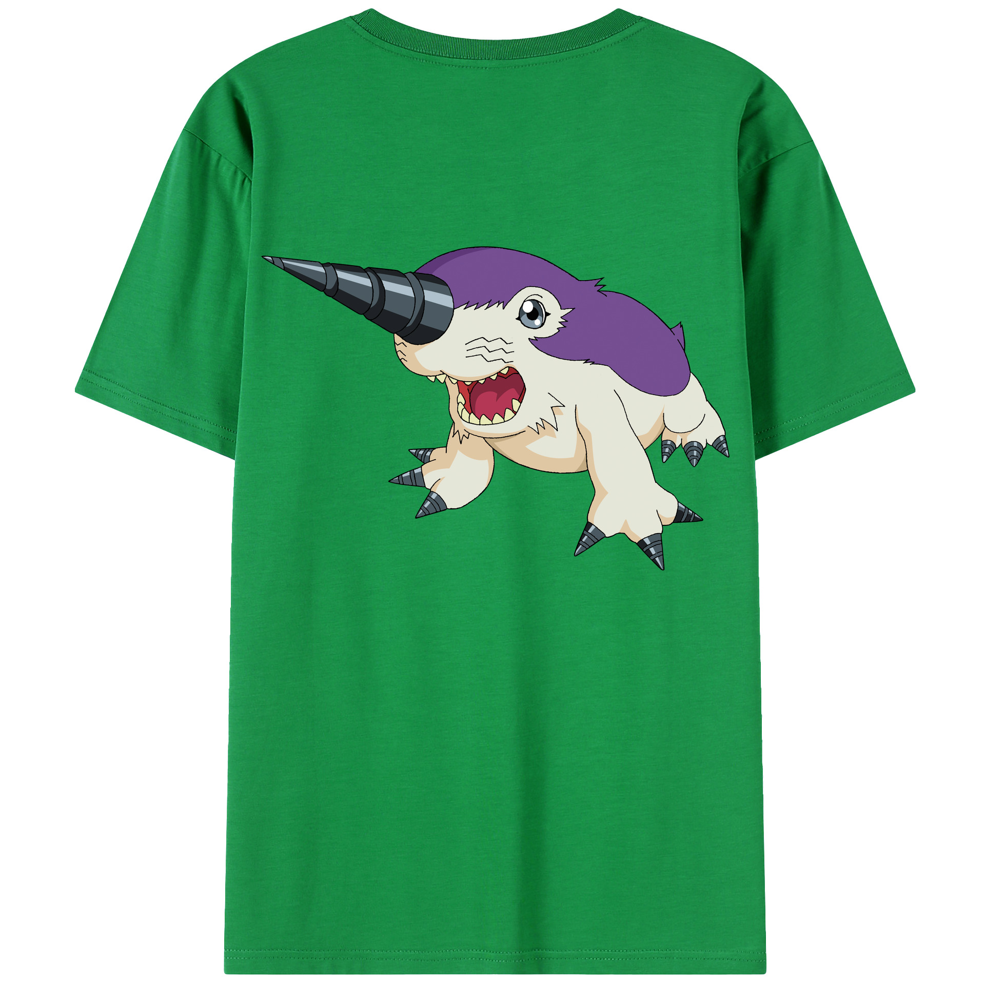 （画像用） Digimon デジタルモンスター/デジモン 綿100％ メンズ半袖Tシャツ（バックプリント） 通気性