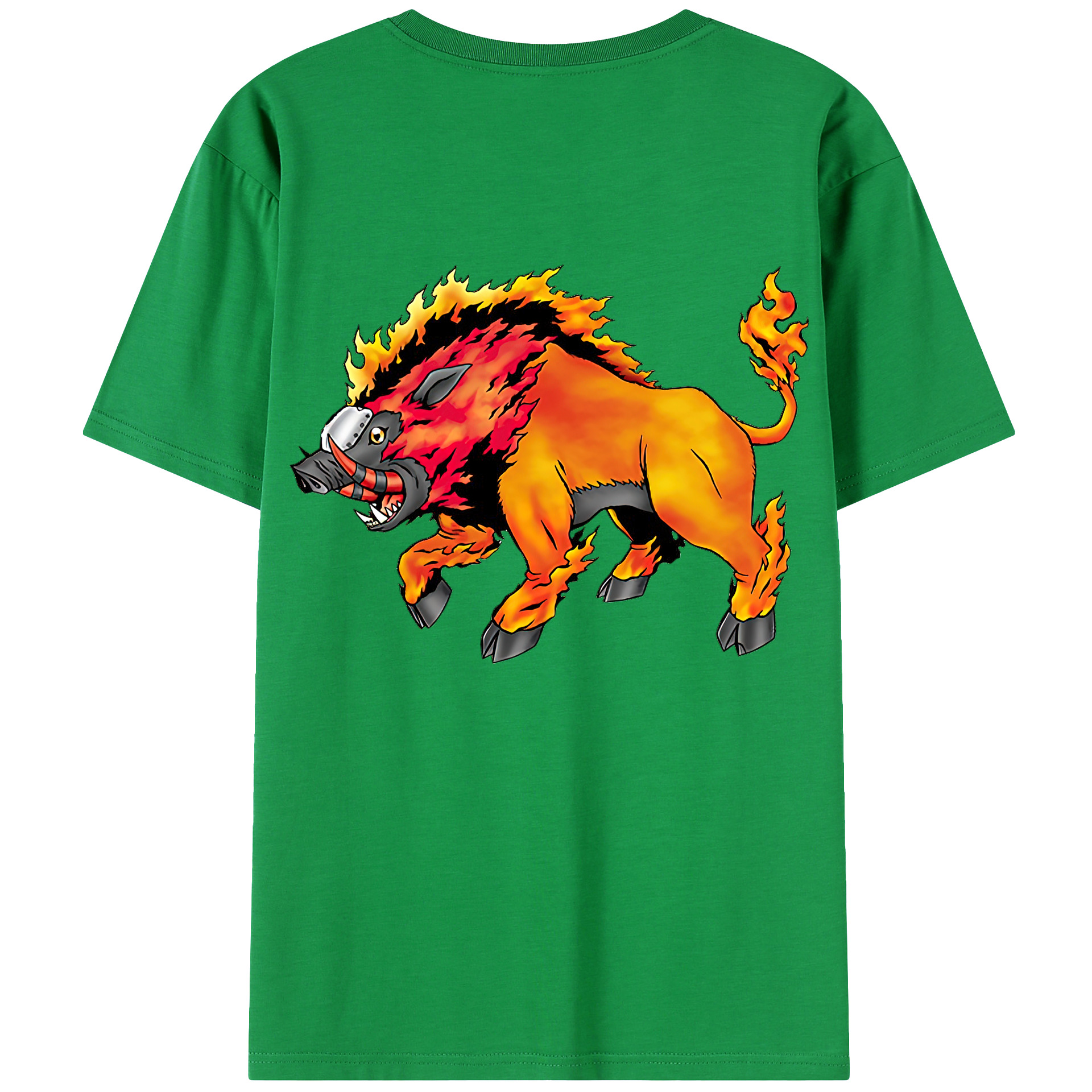 （画像用） Digimon デジタルモンスター/デジモン 綿100％ メンズ半袖Tシャツ（バックプリント） 通気性