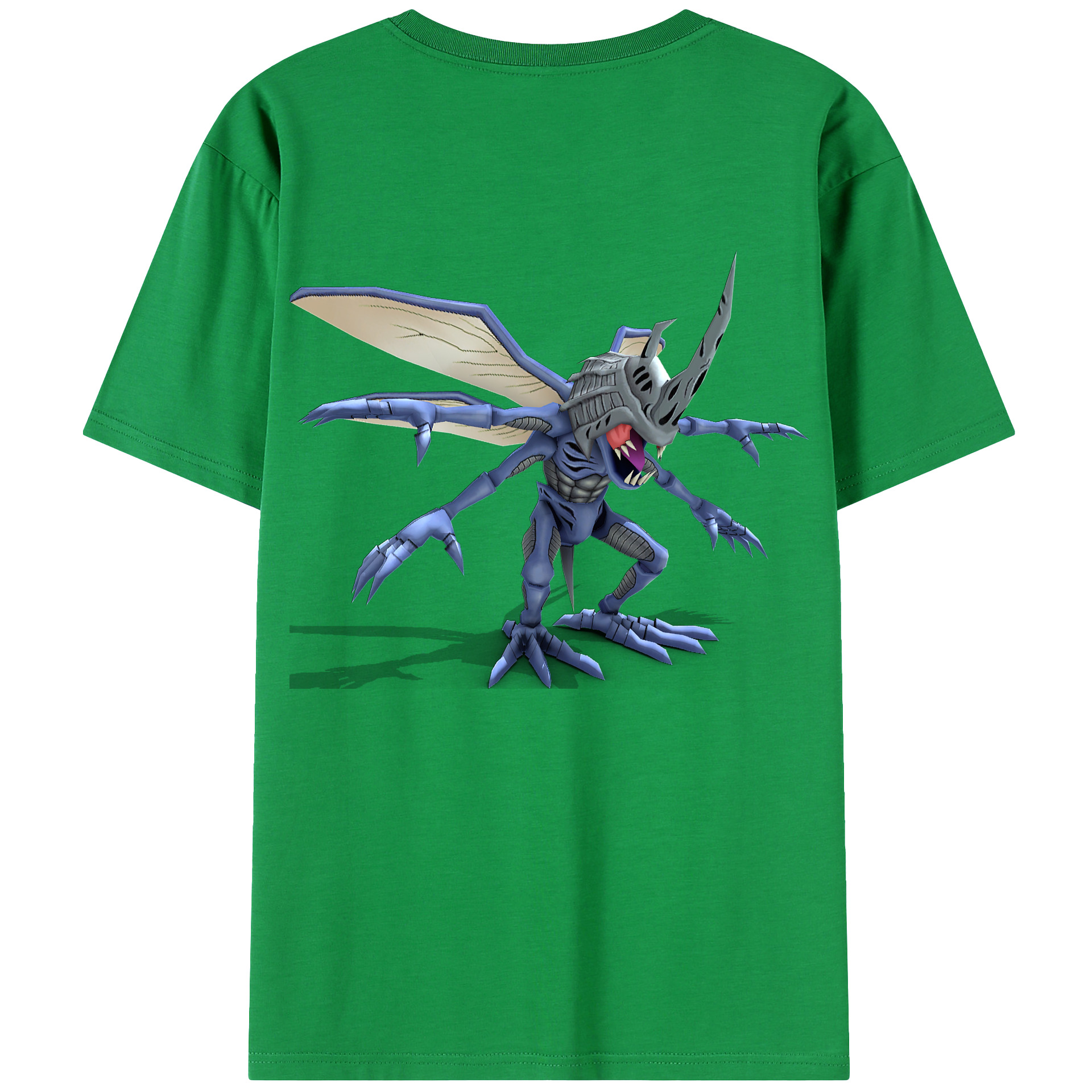 （画像用） Digimon デジタルモンスター/デジモン 綿100％ メンズ半袖Tシャツ（バックプリント） 通気性