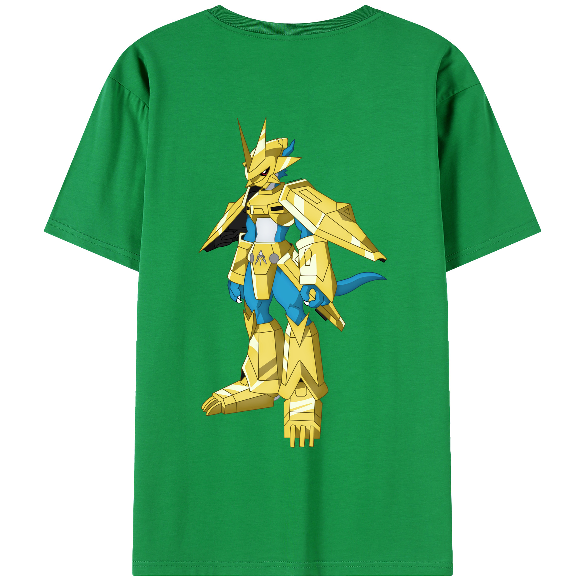 （画像用） Digimon デジタルモンスター/デジモン 綿100％ メンズ半袖Tシャツ（バックプリント） 通気性
