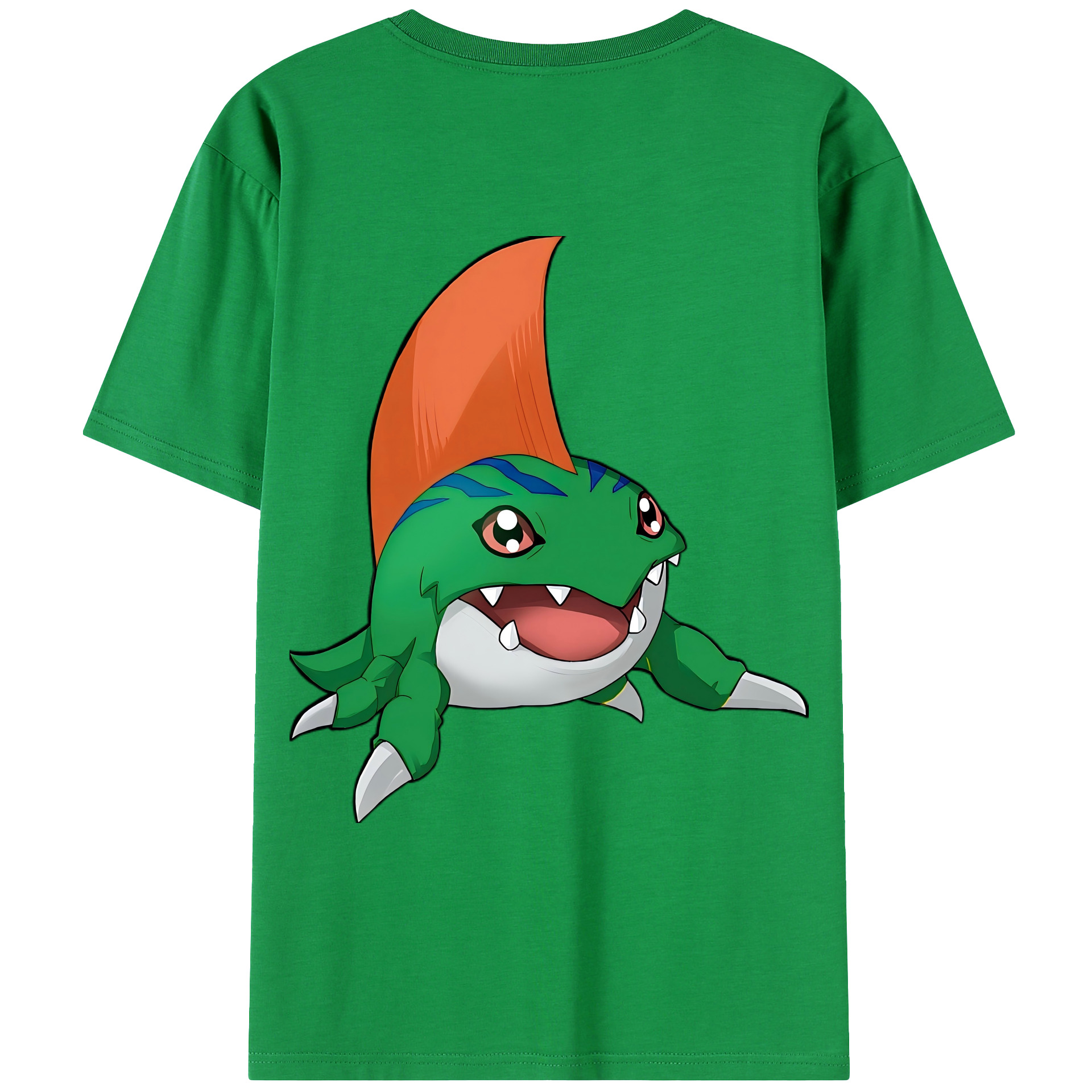 （画像用） Digimon デジタルモンスター/デジモン 綿100％ メンズ半袖Tシャツ（バックプリント） 通気性