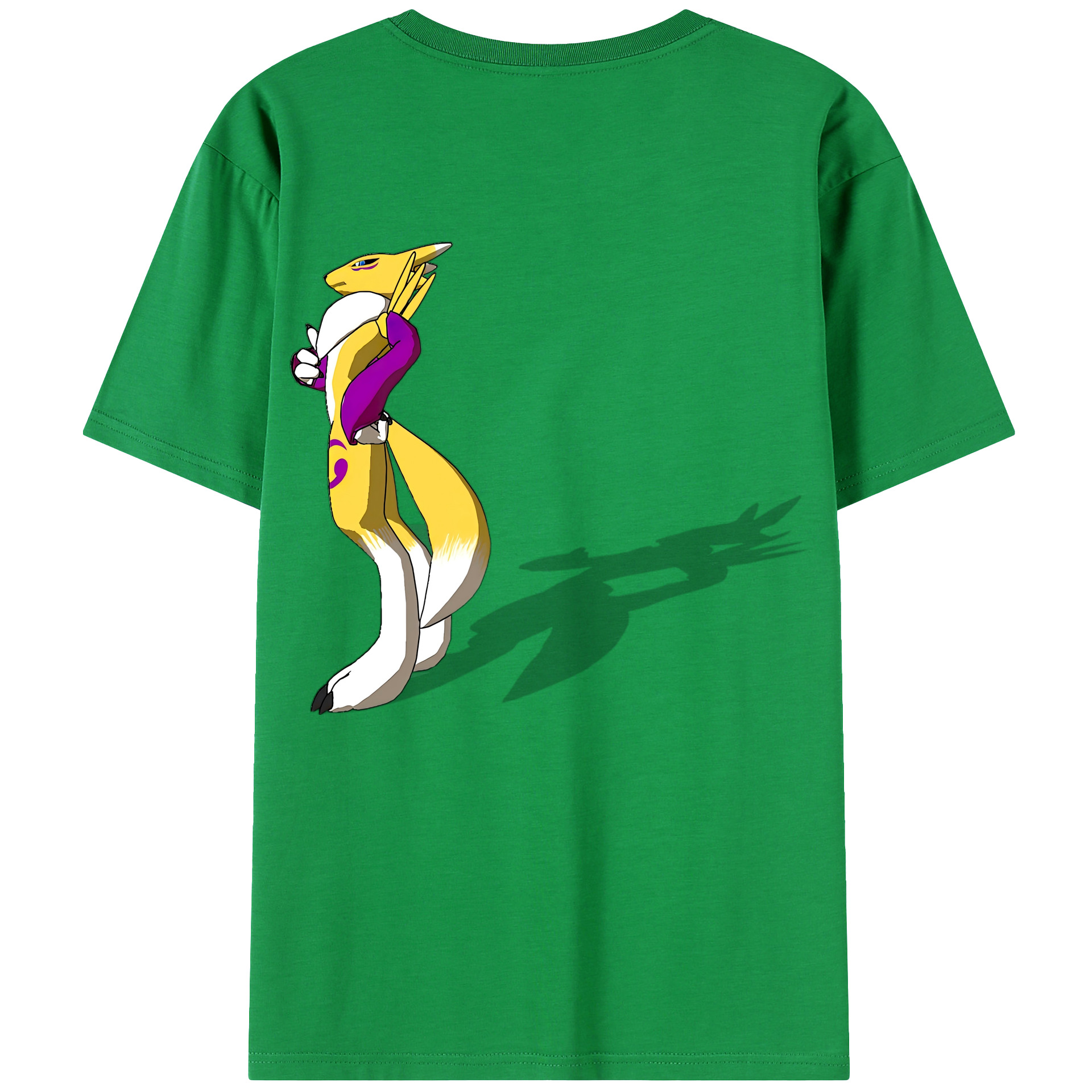 （画像用） Digimon デジタルモンスター/デジモン 綿100％ メンズ半袖Tシャツ（バックプリント） 通気性