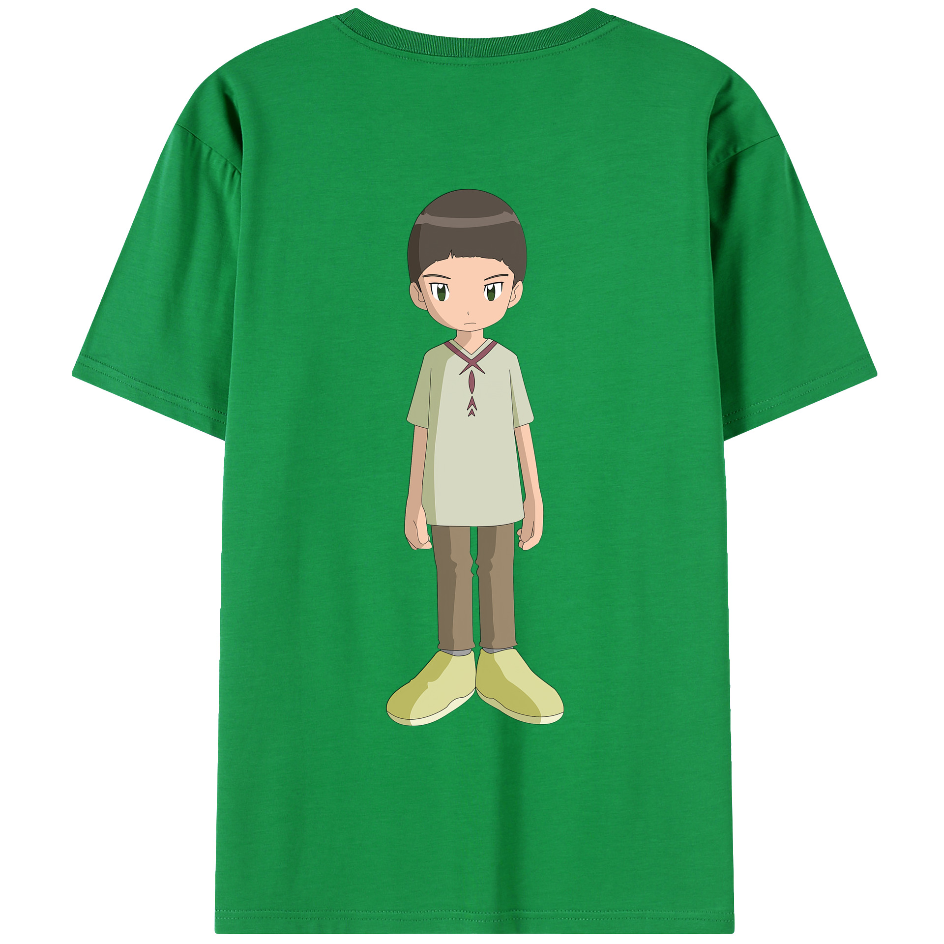 （画像用） Digimon デジタルモンスター/デジモン 綿100％ メンズ半袖Tシャツ（バックプリント） 通気性
