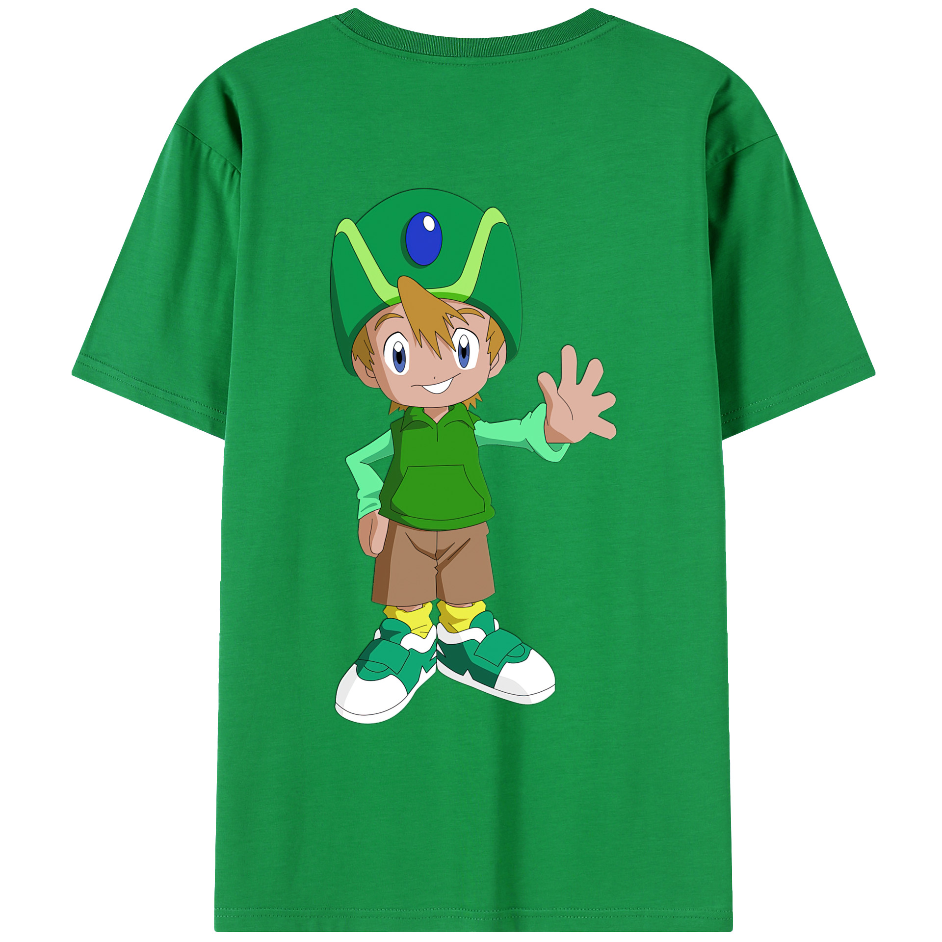 （画像用） Digimon デジタルモンスター/デジモン 綿100％ メンズ半袖Tシャツ（バックプリント） 通気性