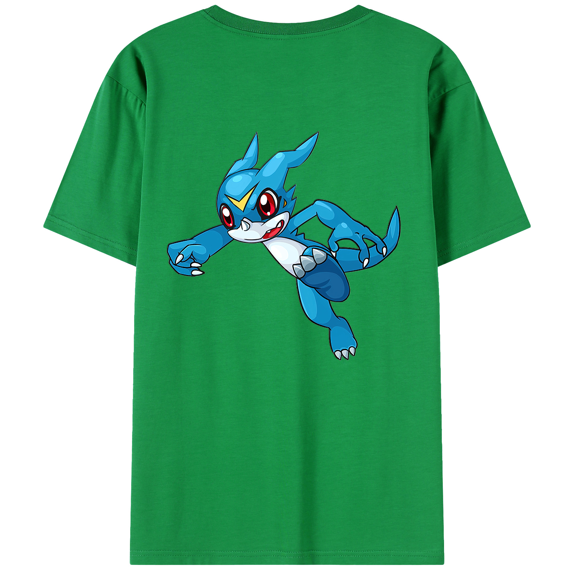 （画像用） Digimon デジタルモンスター/デジモン 綿100％ メンズ半袖Tシャツ（バックプリント） 通気性
