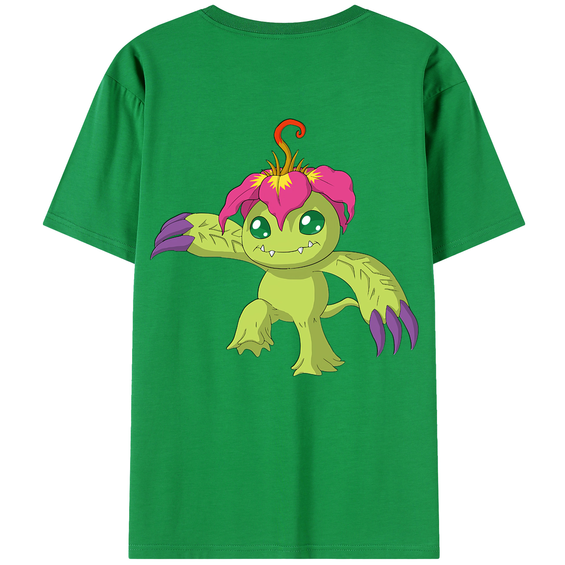 （画像用） Digimon デジタルモンスター/デジモン 綿100％ メンズ半袖Tシャツ（バックプリント） 通気性