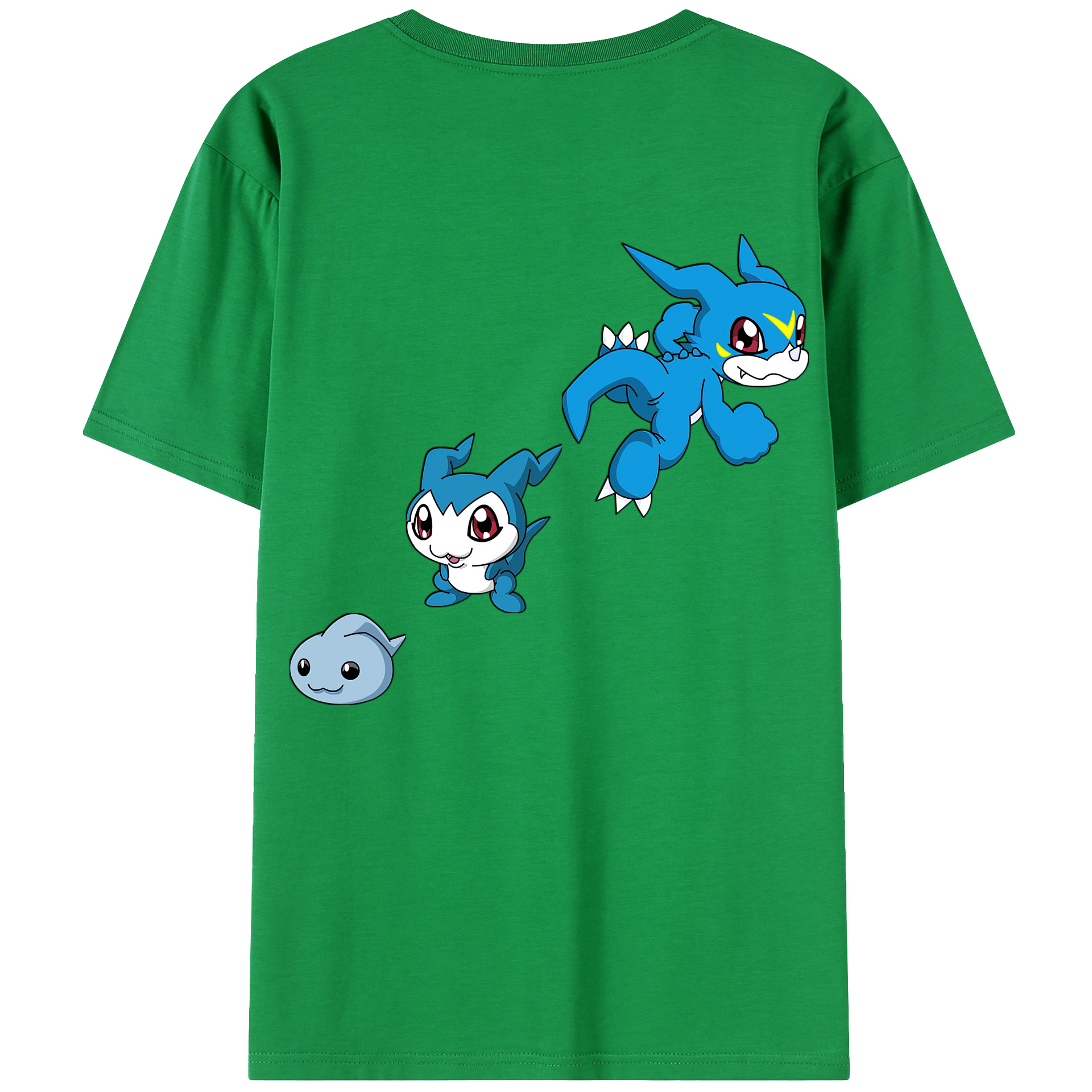 （画像用） Digimon デジタルモンスター/デジモン 綿100％ メンズ半袖Tシャツ（バックプリント） 通気性