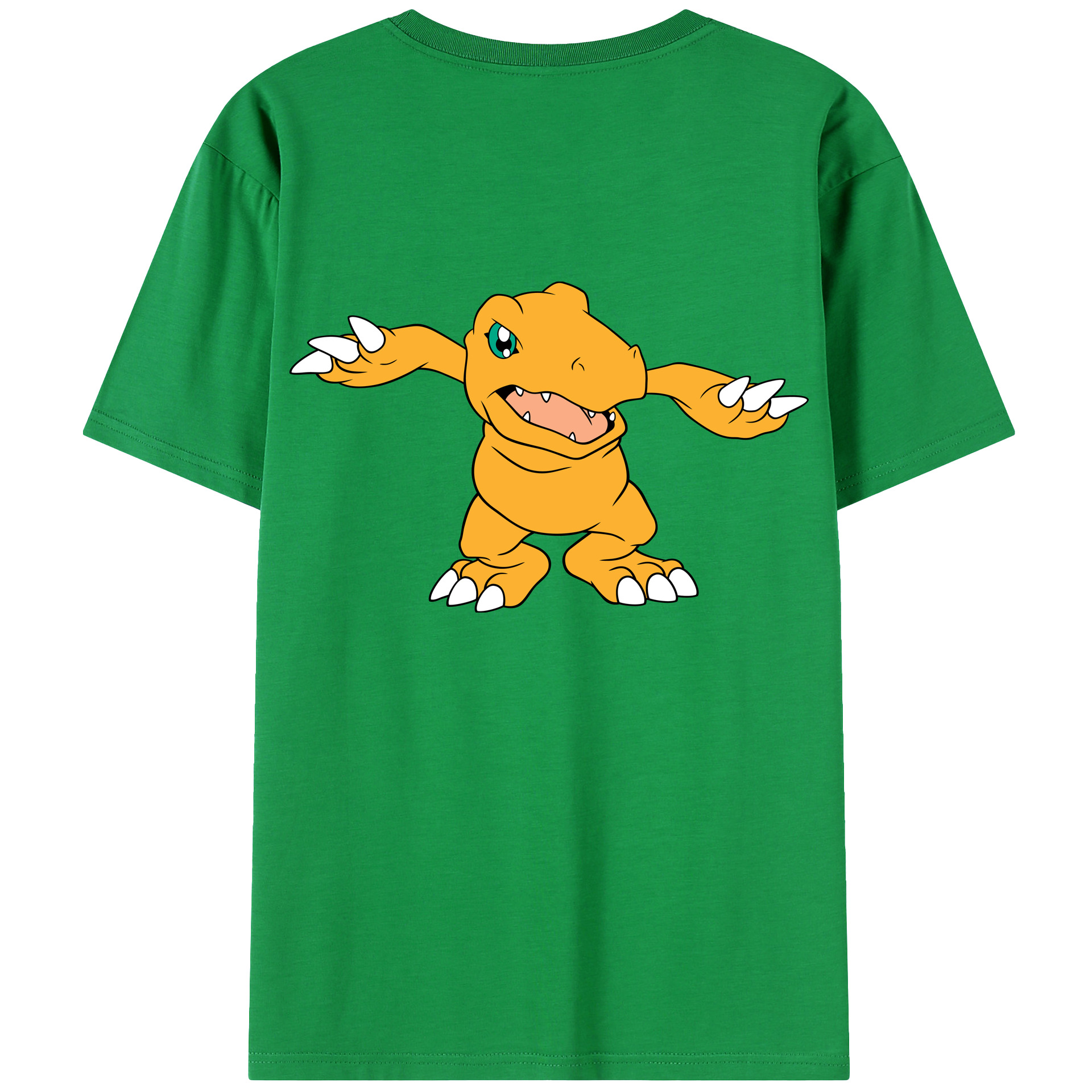 （画像用） Digimon デジタルモンスター/デジモン 綿100％ メンズ半袖Tシャツ（バックプリント） 通気性