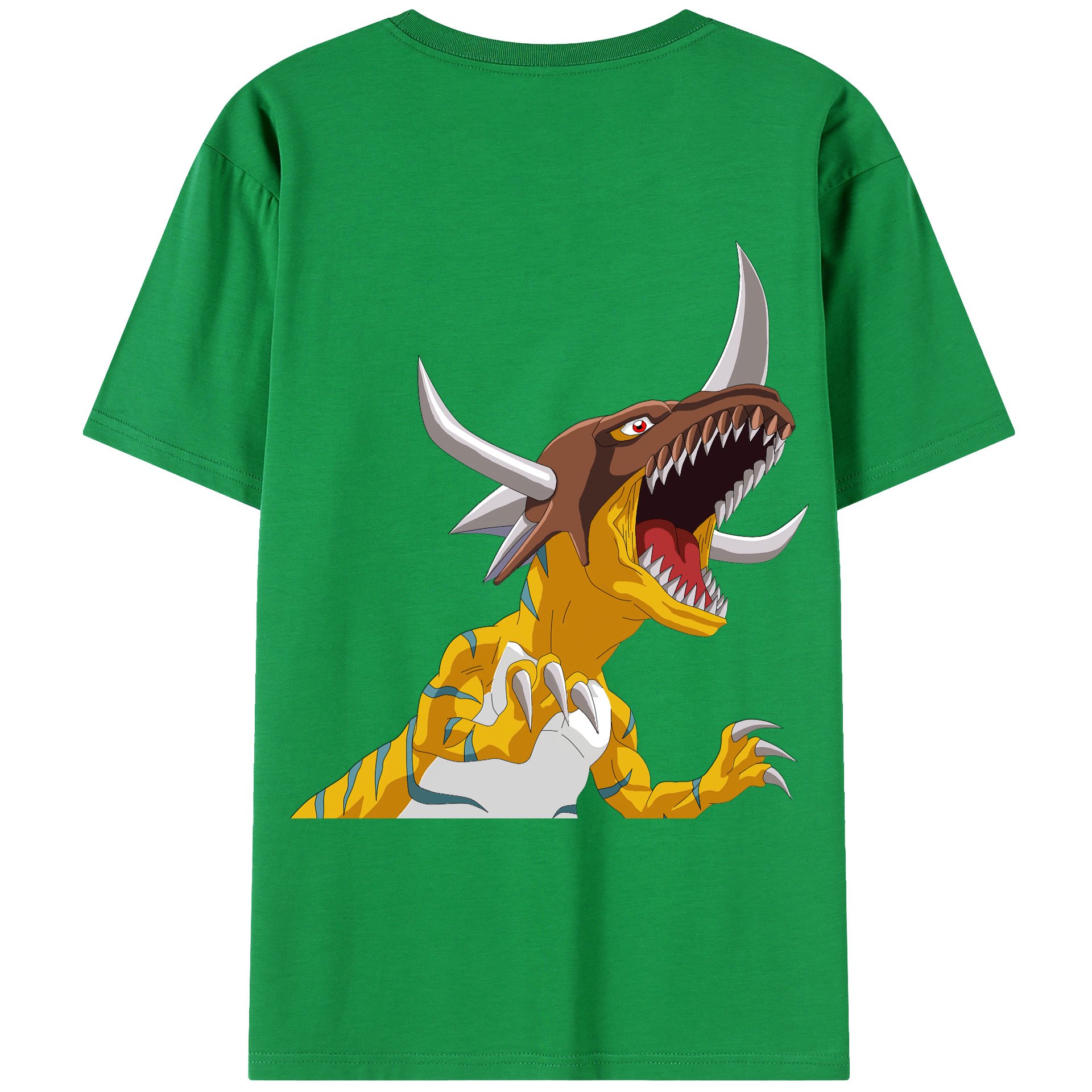 （画像用） Digimon デジタルモンスター/デジモン 綿100％ メンズ半袖Tシャツ（バックプリント） 通気性