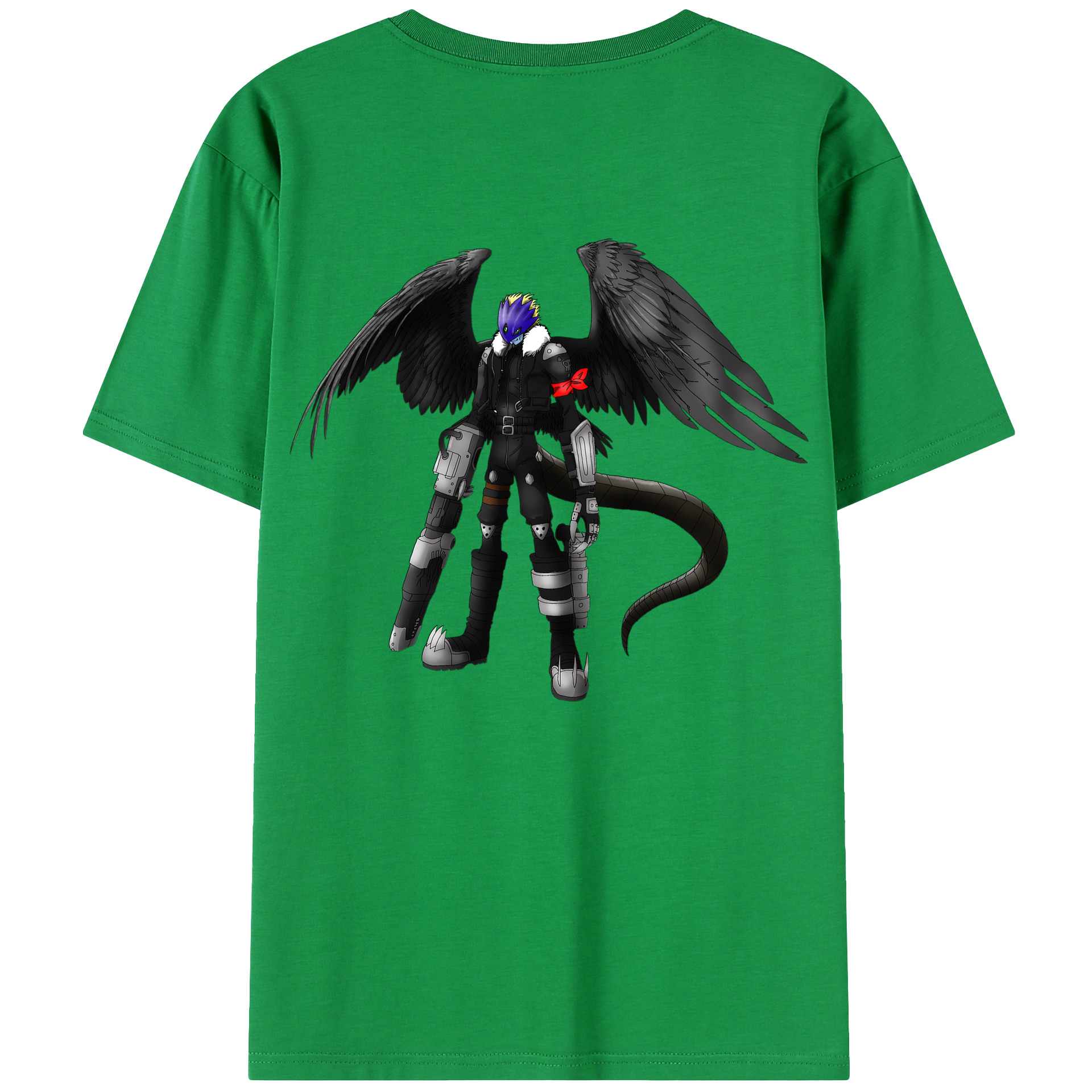 （画像用） Digimon デジタルモンスター/デジモン 綿100％ メンズ半袖Tシャツ（バックプリント） 通気性
