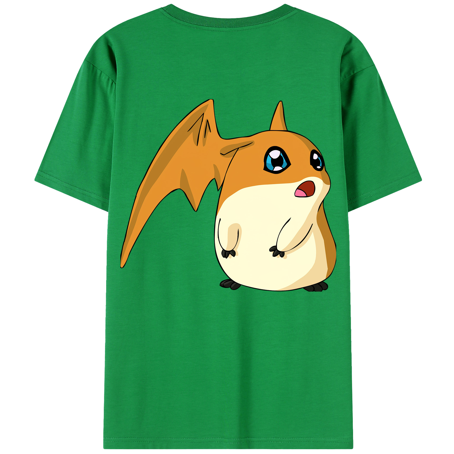 （画像用） Digimon デジタルモンスター/デジモン 綿100％ メンズ半袖Tシャツ（バックプリント） 通気性
