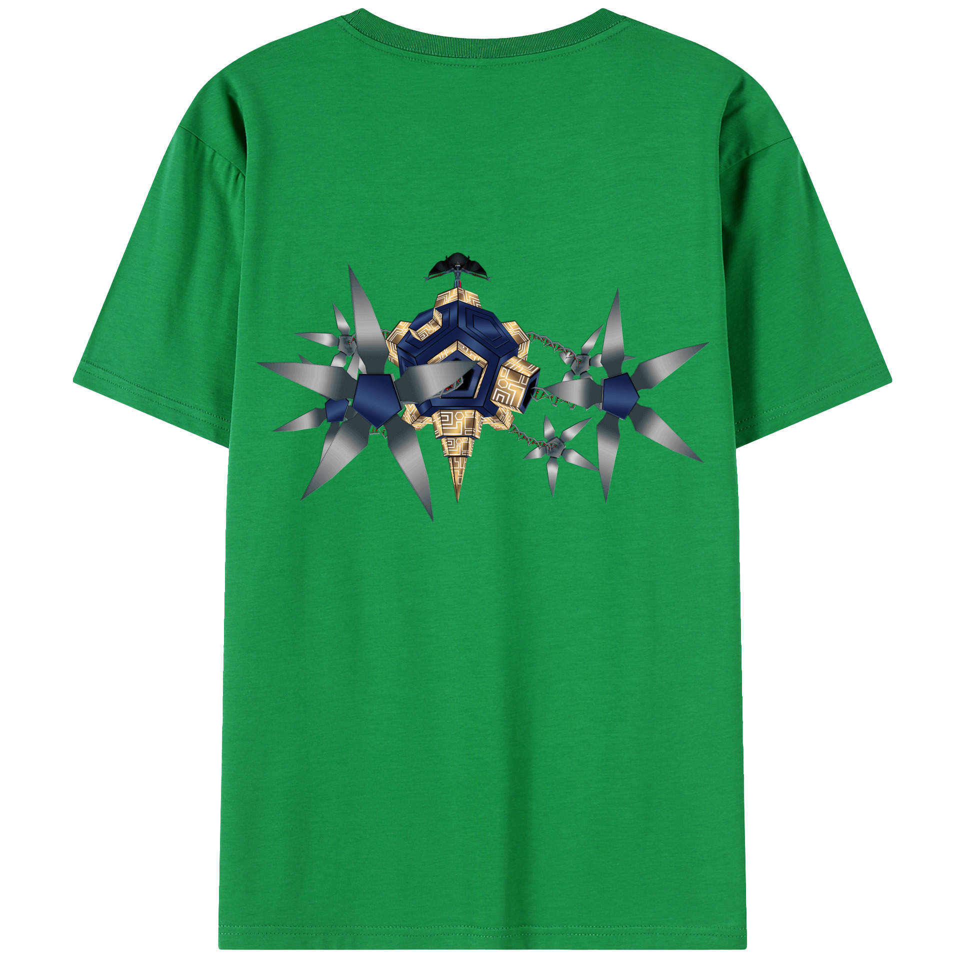 （画像用） Digimon デジタルモンスター/デジモン 綿100％ メンズ半袖Tシャツ（バックプリント） 通気性