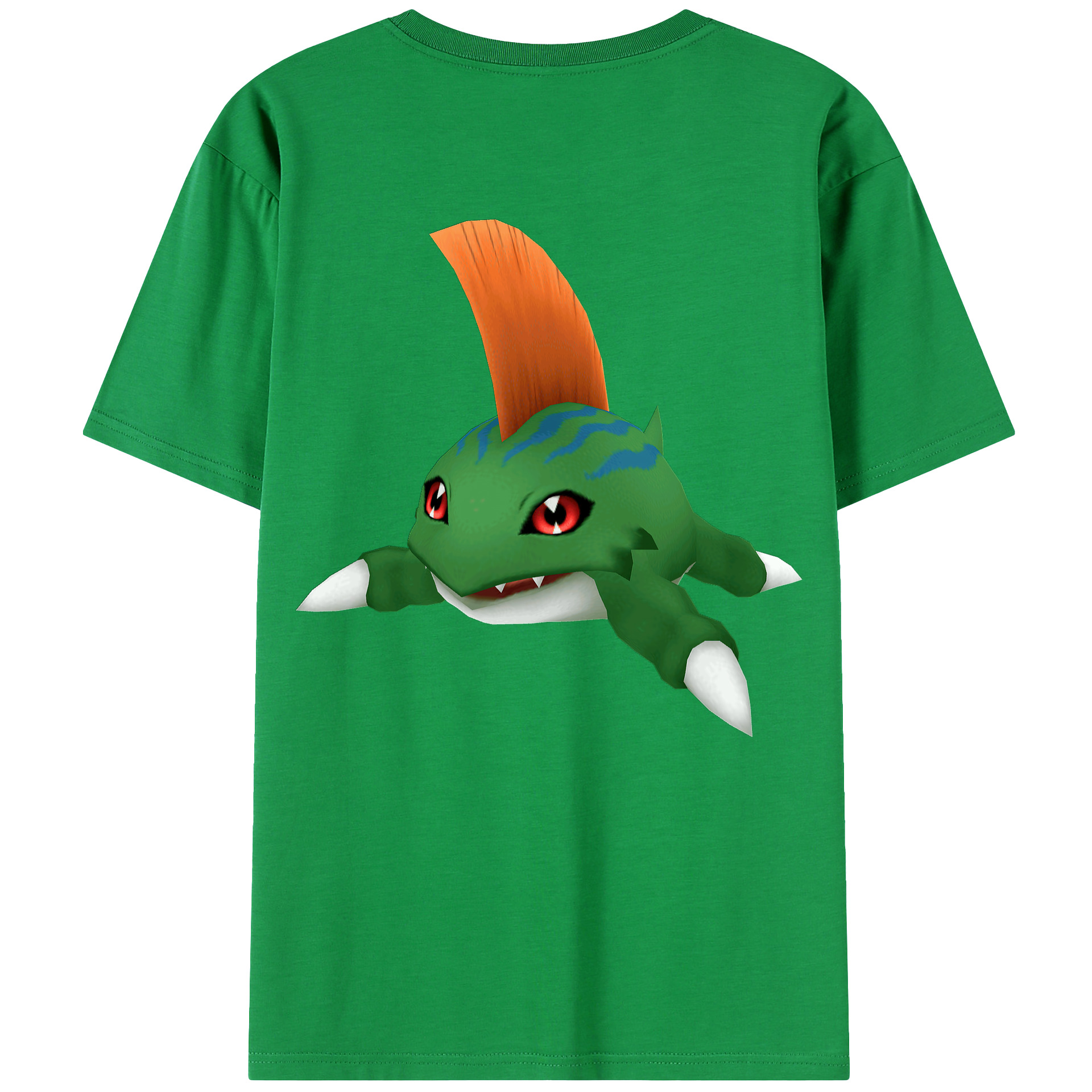 （画像用） Digimon デジタルモンスター/デジモン 綿100％ メンズ半袖Tシャツ（バックプリント） 通気性