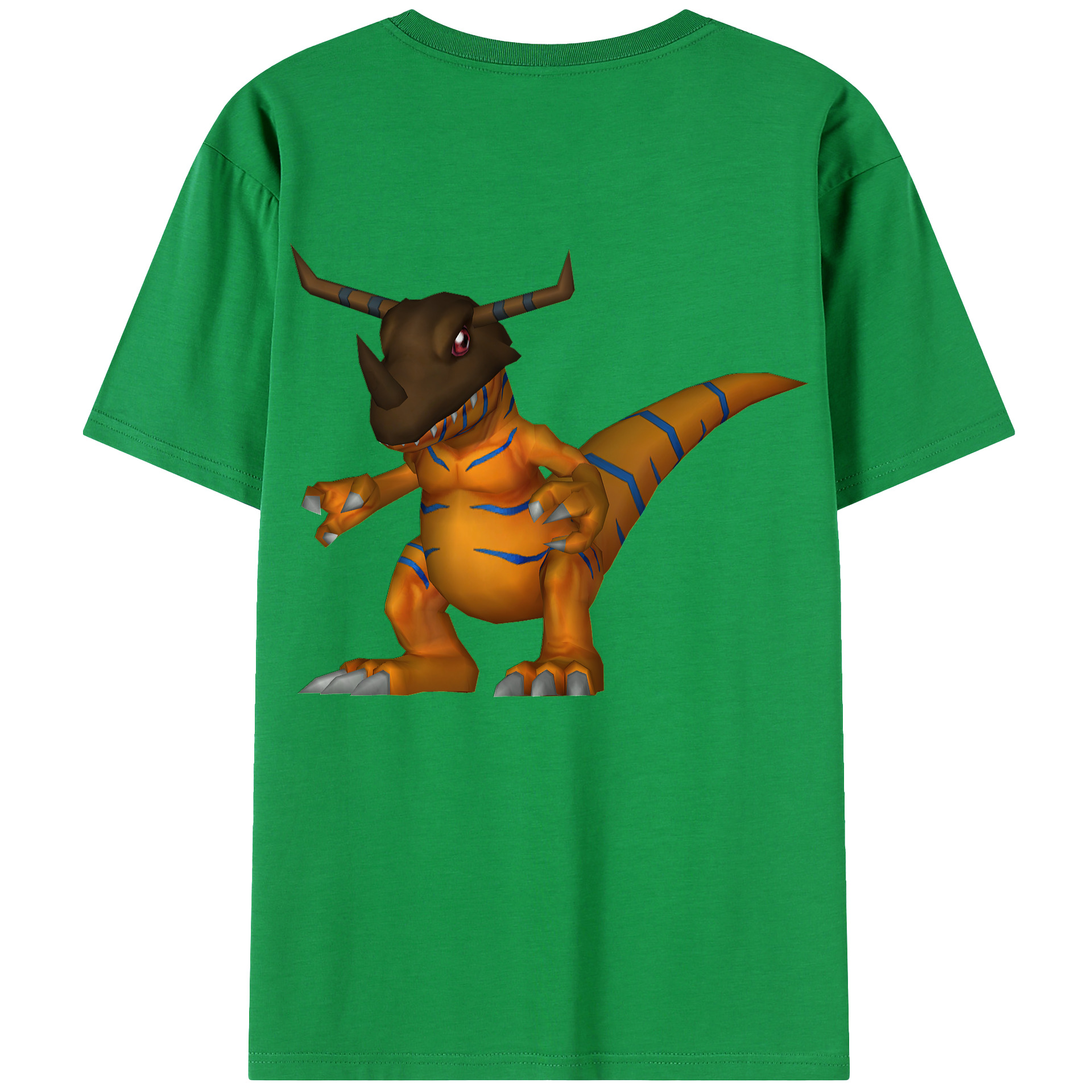 （画像用） Digimon デジタルモンスター/デジモン 綿100％ メンズ半袖Tシャツ（バックプリント） 通気性