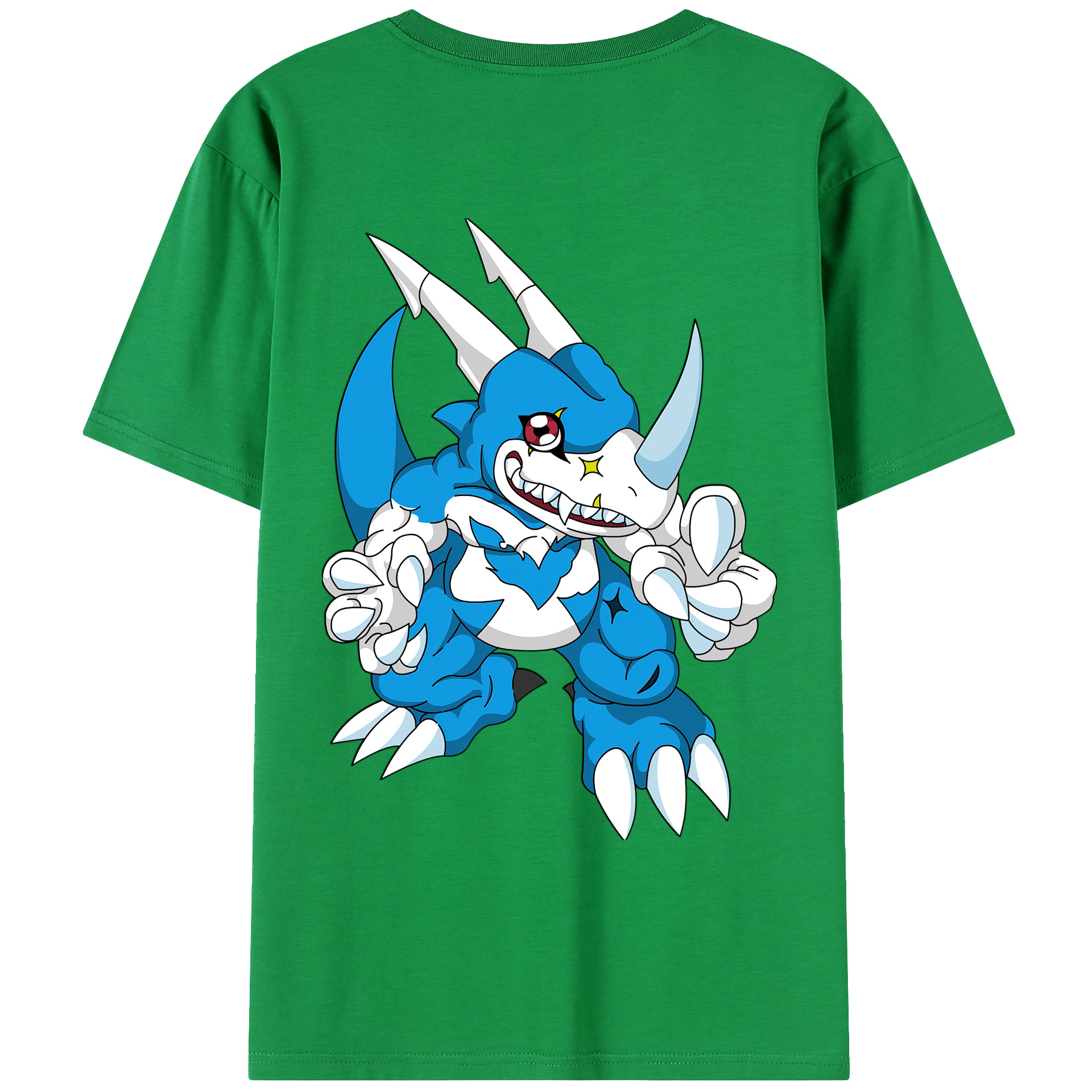 （画像用） Digimon デジタルモンスター/デジモン 綿100％ メンズ半袖Tシャツ（バックプリント） 通気性
