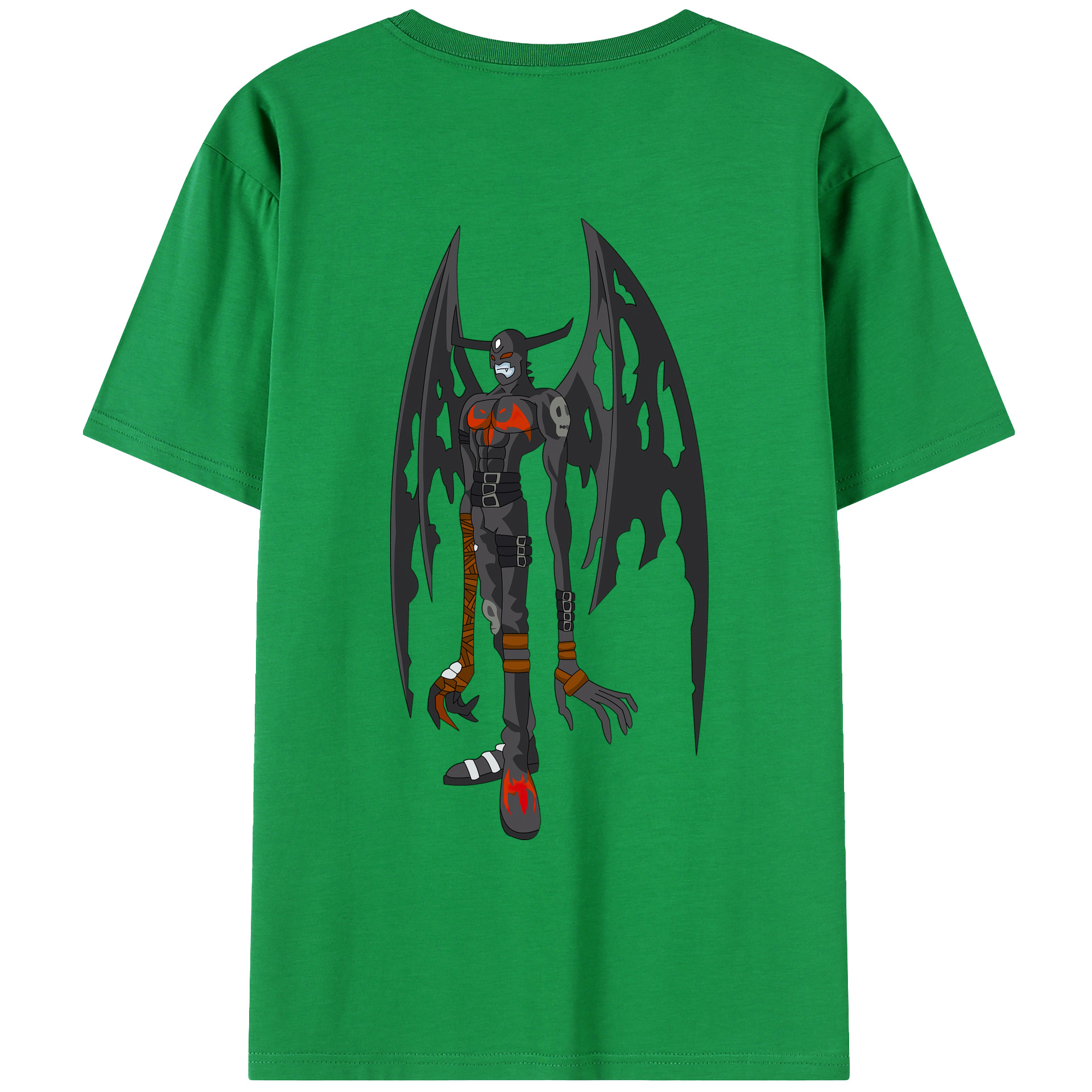 （画像用） Digimon デジタルモンスター/デジモン 綿100％ メンズ半袖Tシャツ（バックプリント） 通気性
