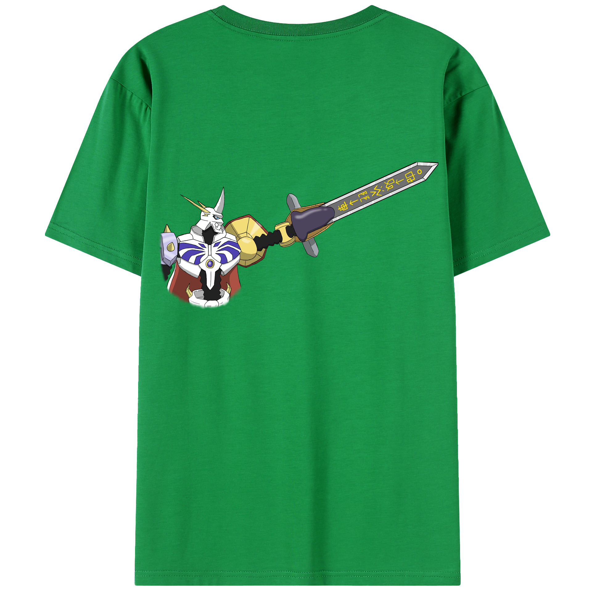 （画像用） Digimon デジタルモンスター/デジモン 綿100％ メンズ半袖Tシャツ（バックプリント） 通気性