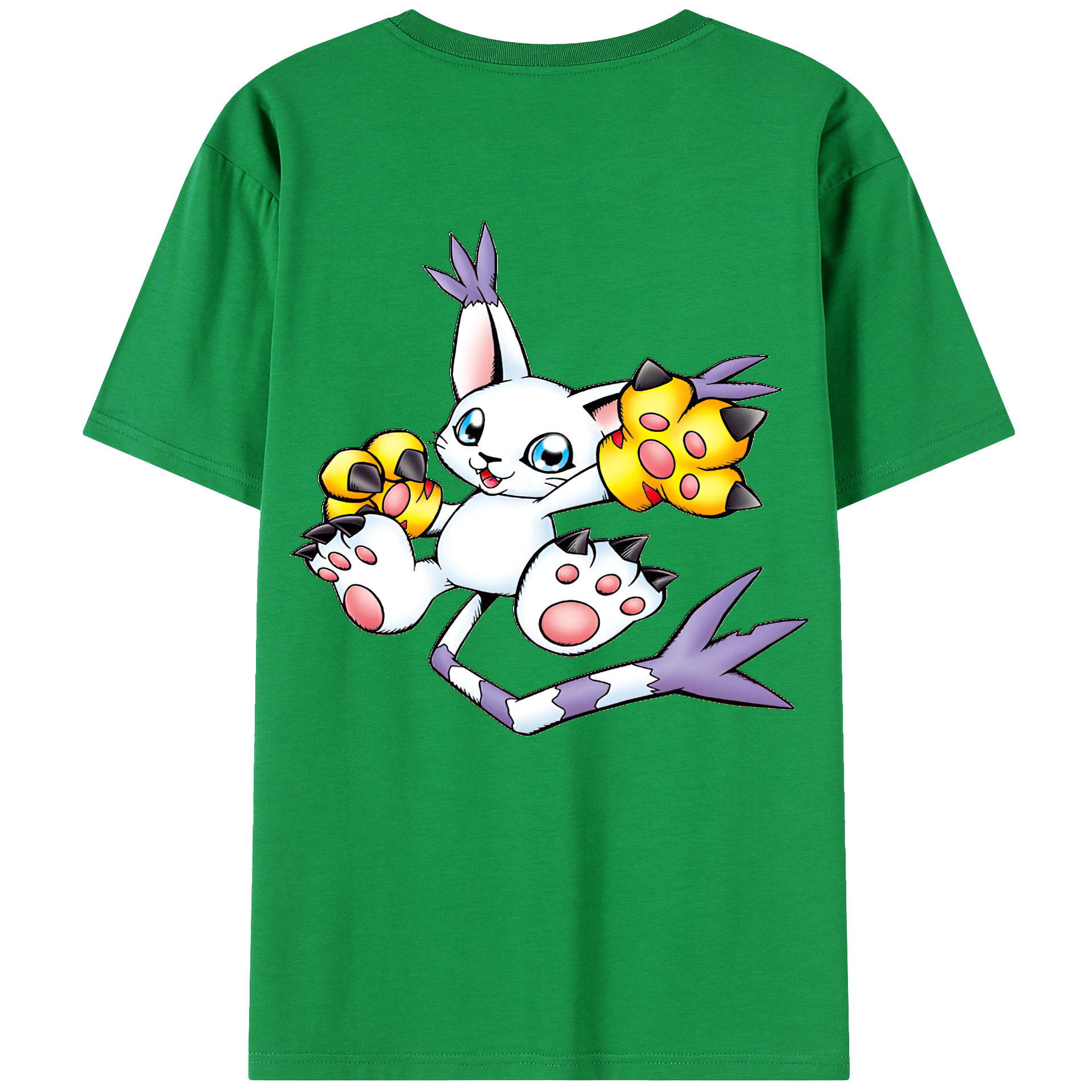 （画像用） Digimon デジタルモンスター/デジモン 綿100％ メンズ半袖Tシャツ（バックプリント） 通気性