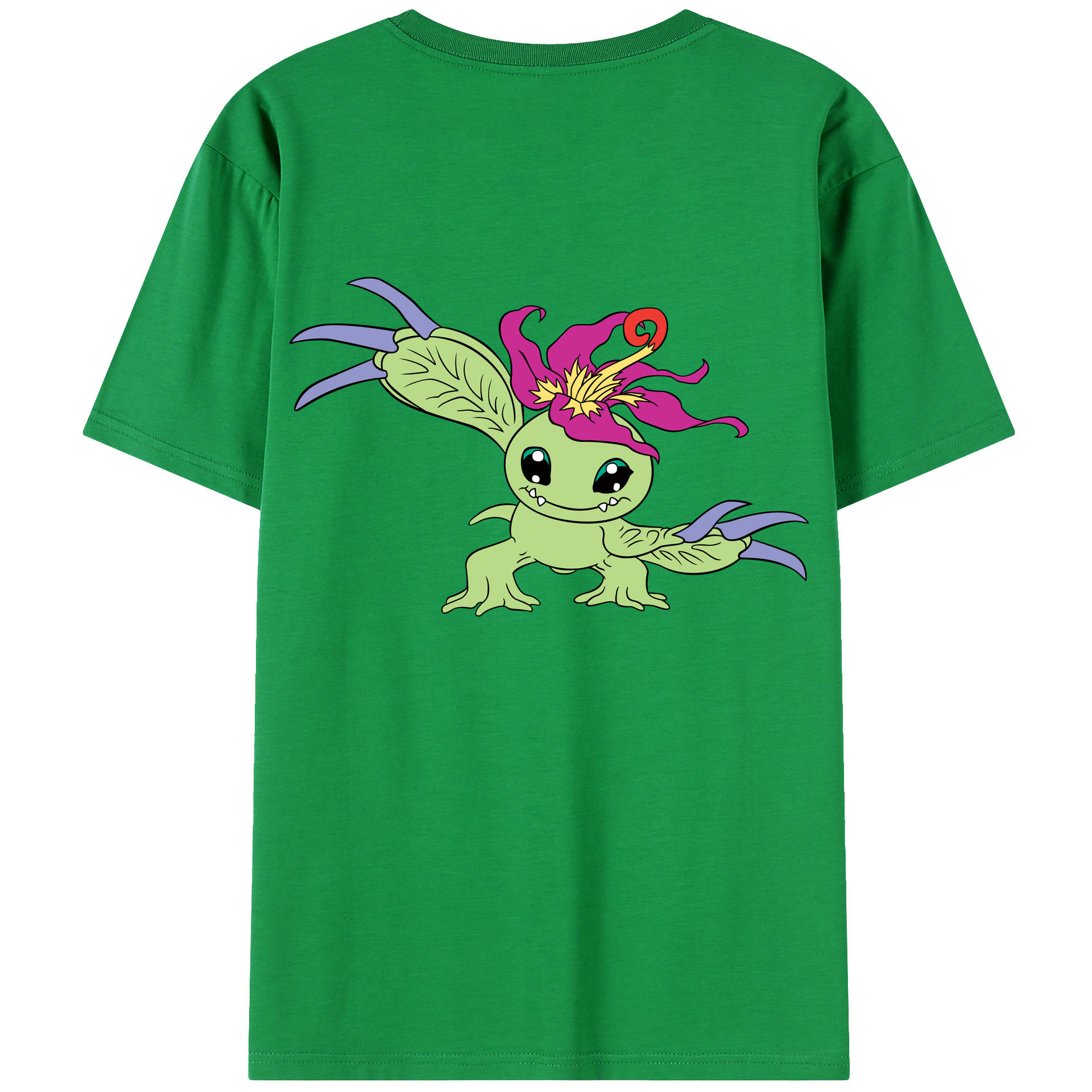 （画像用） Digimon デジタルモンスター/デジモン 綿100％ メンズ半袖Tシャツ（バックプリント） 通気性