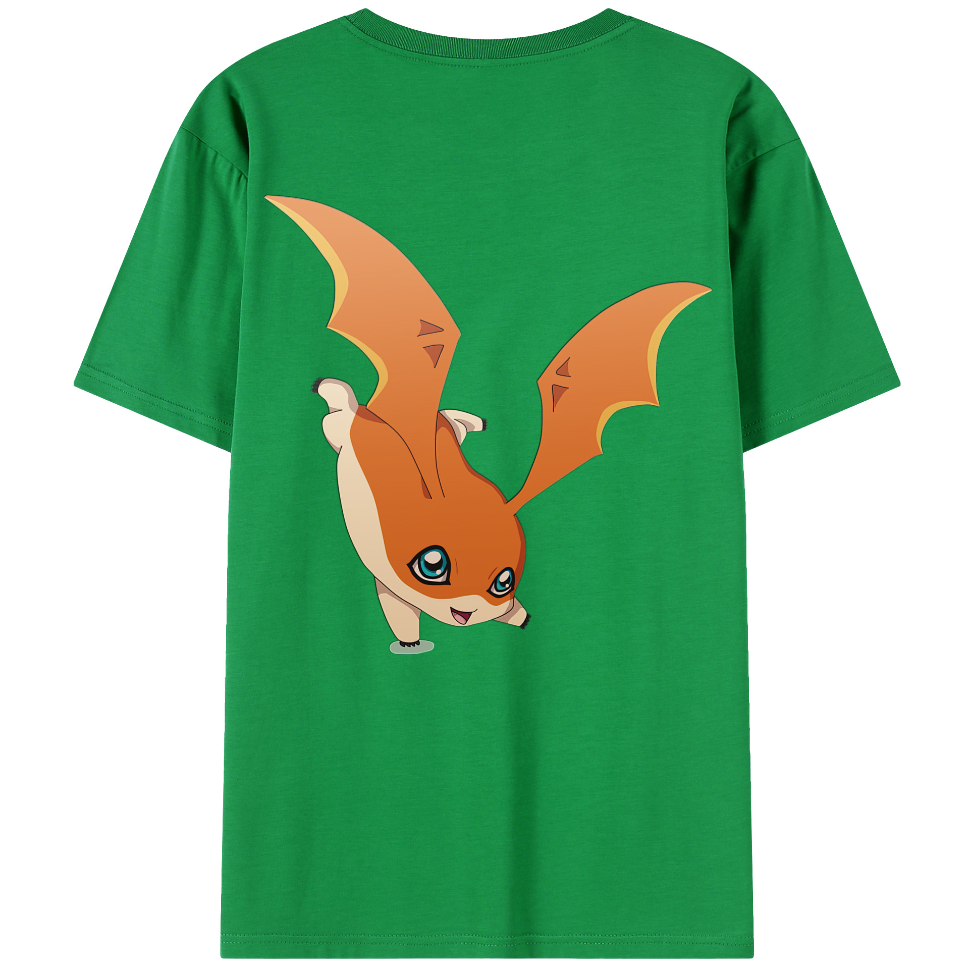 （画像用） Digimon デジタルモンスター/デジモン 綿100％ メンズ半袖Tシャツ（バックプリント） 通気性