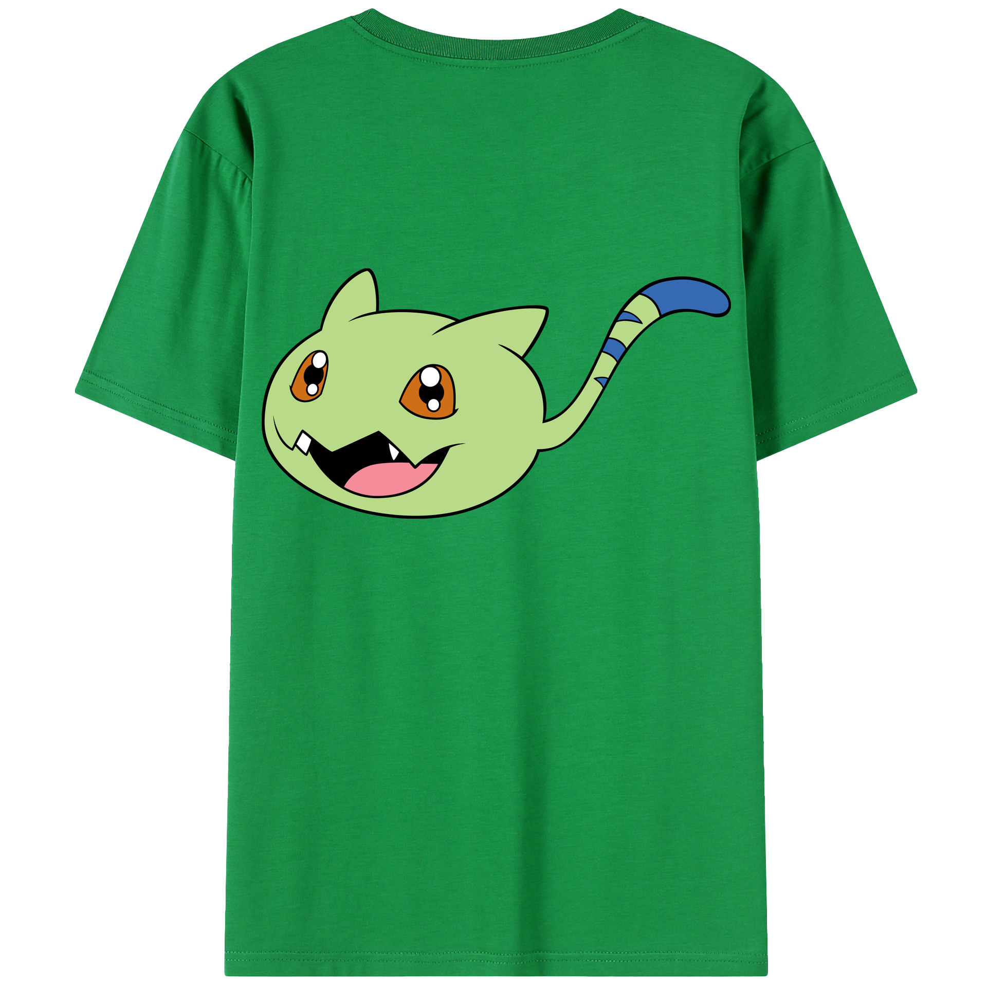（画像用） Digimon デジタルモンスター/デジモン 綿100％ メンズ半袖Tシャツ（バックプリント） 通気性
