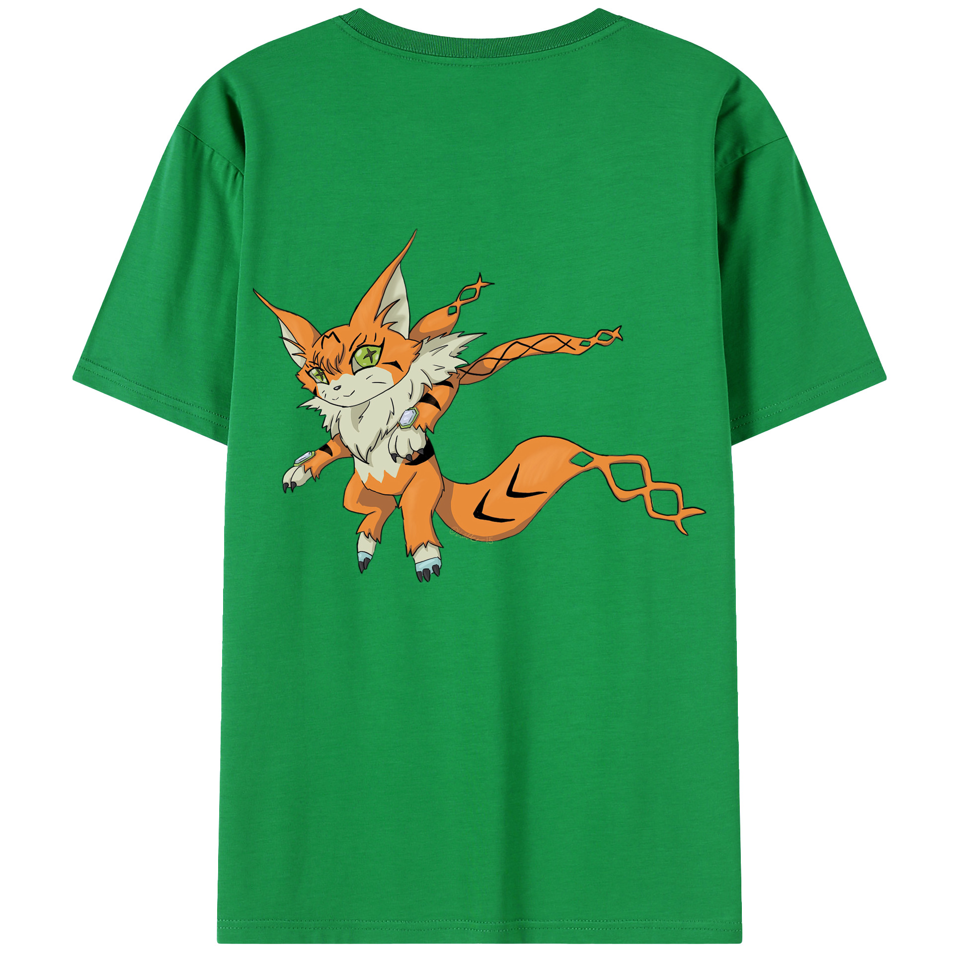 （画像用） Digimon デジタルモンスター/デジモン 綿100％ メンズ半袖Tシャツ（バックプリント） 通気性