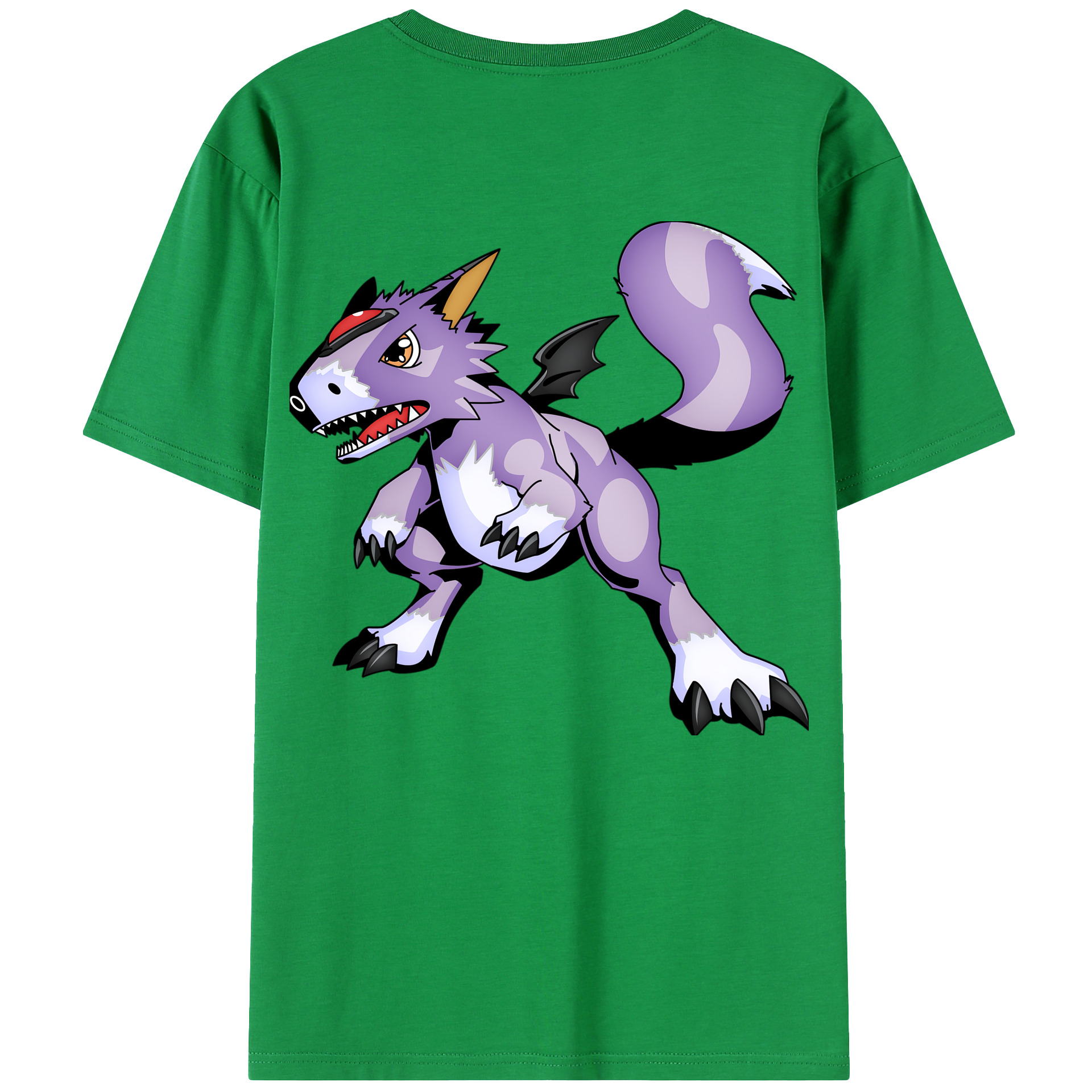 （画像用） Digimon デジタルモンスター/デジモン 綿100％ メンズ半袖Tシャツ（バックプリント） 通気性