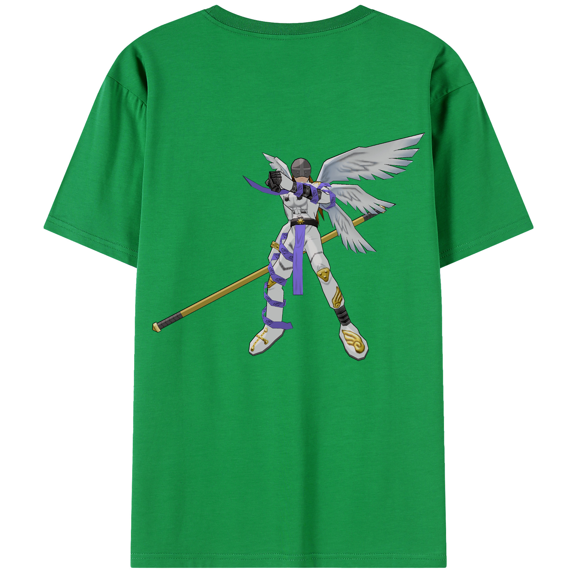 （画像用） Digimon デジタルモンスター/デジモン 綿100％ メンズ半袖Tシャツ（バックプリント） 通気性