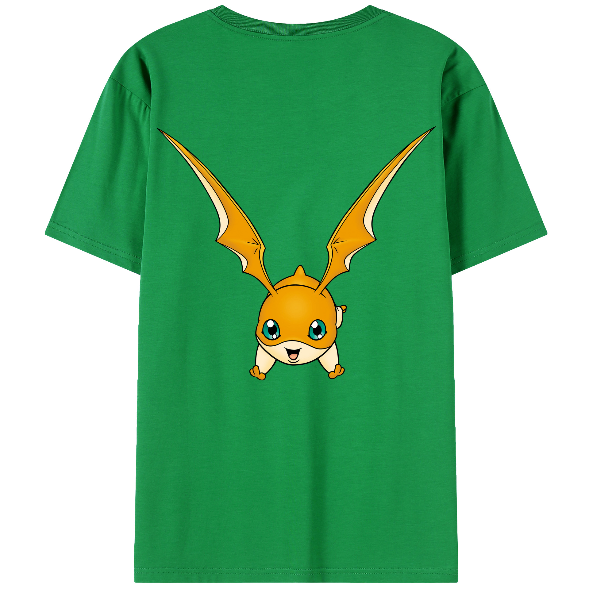 （画像用） Digimon デジタルモンスター/デジモン 綿100％ メンズ半袖Tシャツ（バックプリント） 通気性
