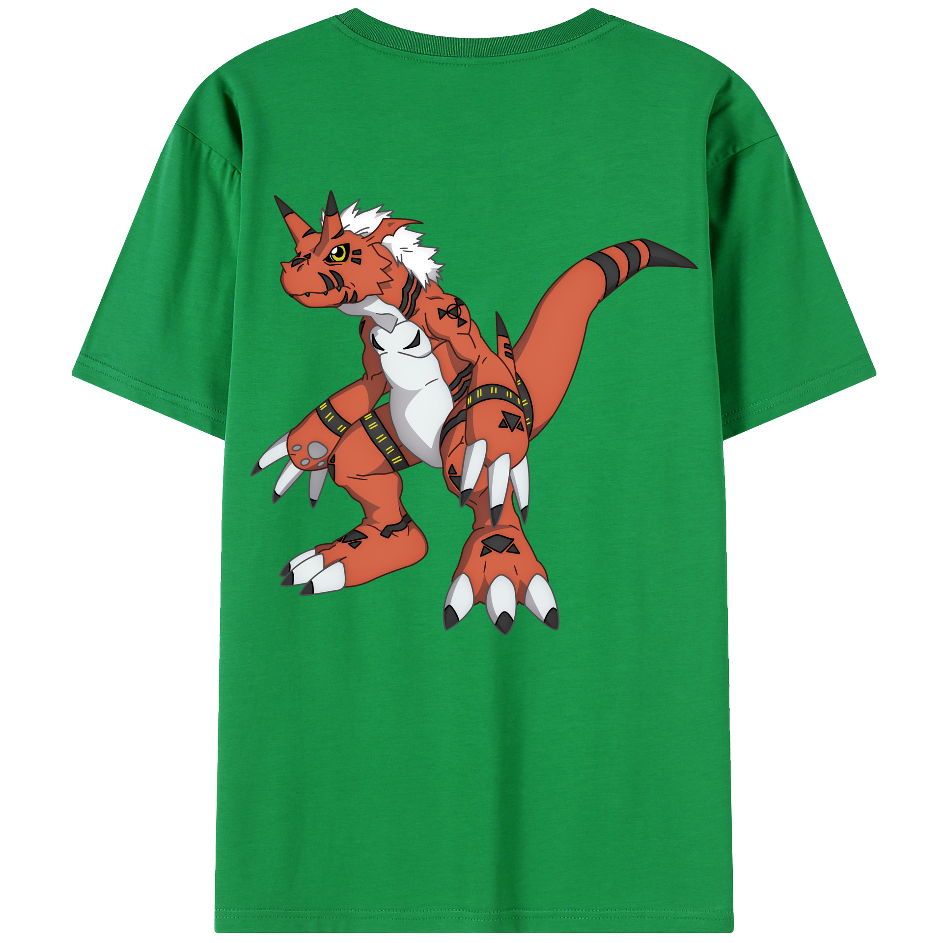 （画像用） Digimon デジタルモンスター/デジモン 綿100％ メンズ半袖Tシャツ（バックプリント） 通気性