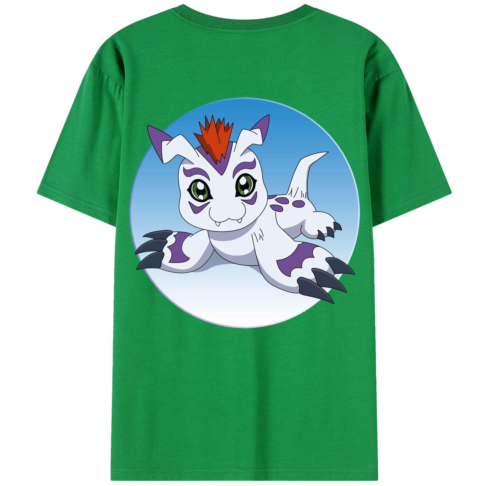 （画像用） Digimon デジタルモンスター/デジモン 綿100％ メンズ半袖Tシャツ（バックプリント） 通気性