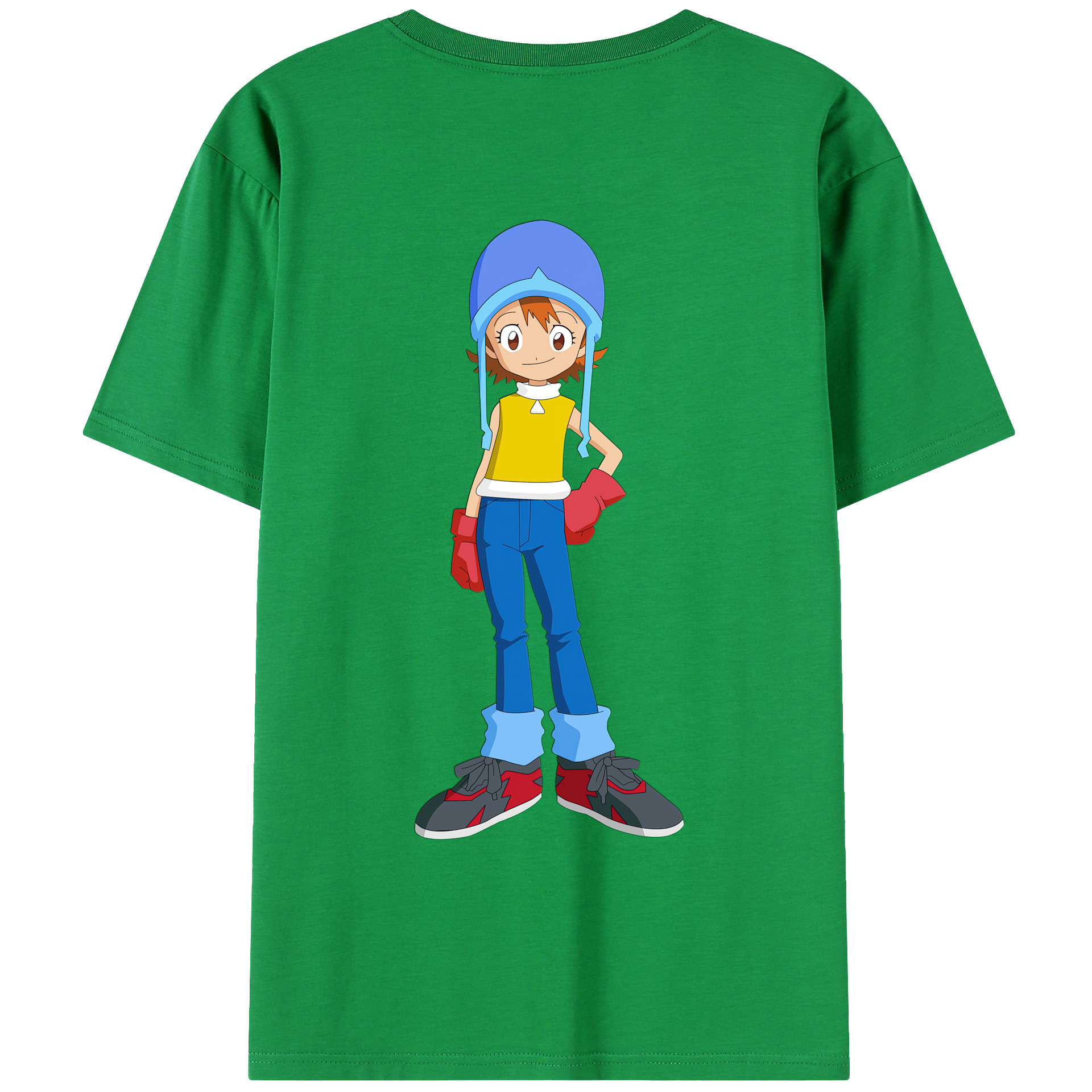 （画像用） Digimon デジタルモンスター/デジモン 綿100％ メンズ半袖Tシャツ（バックプリント） 通気性