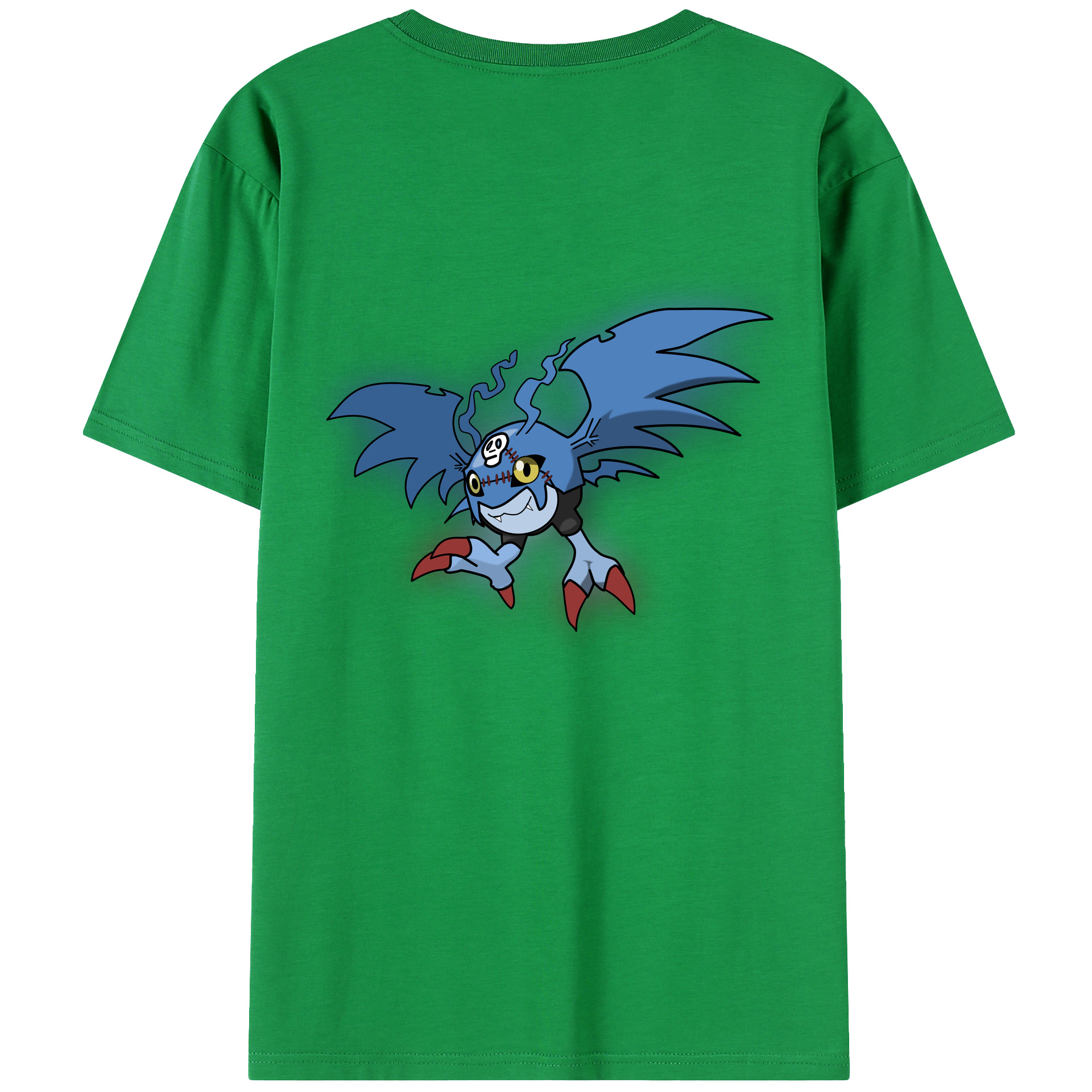 （画像用） Digimon デジタルモンスター/デジモン 綿100％ メンズ半袖Tシャツ（バックプリント） 通気性